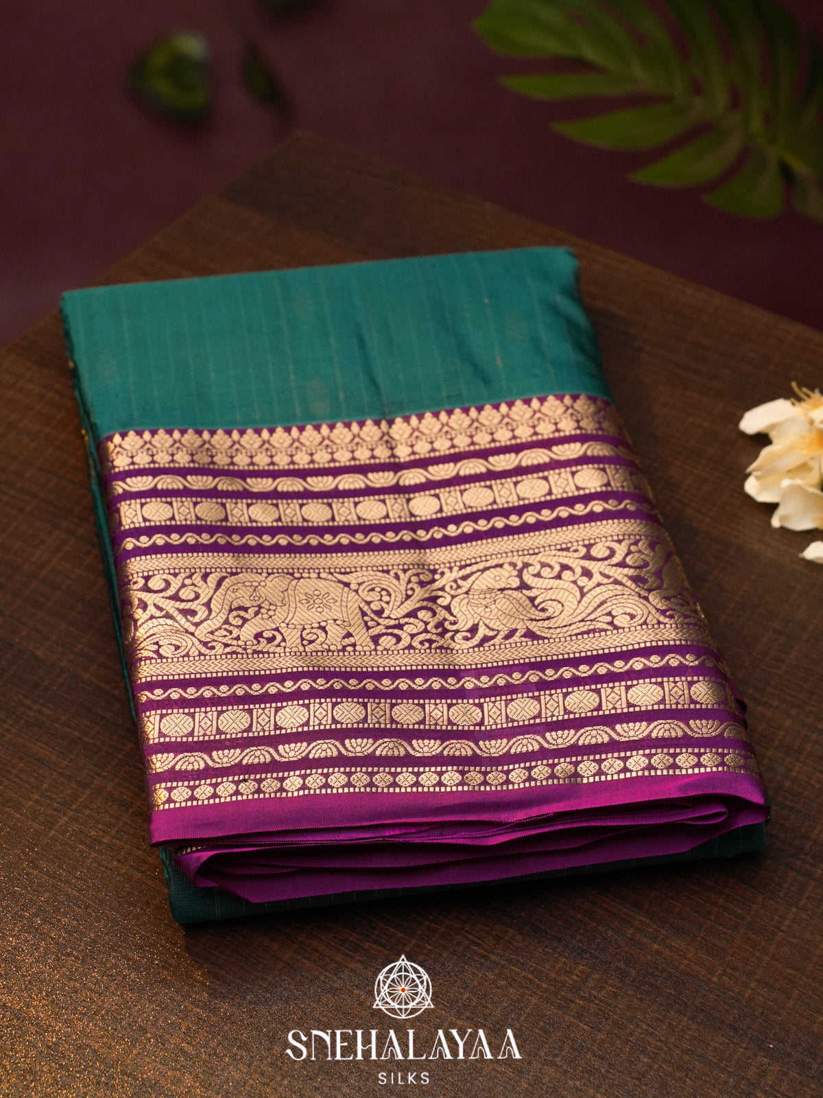 Peacock Blue  Kanjivaram Silk Saree