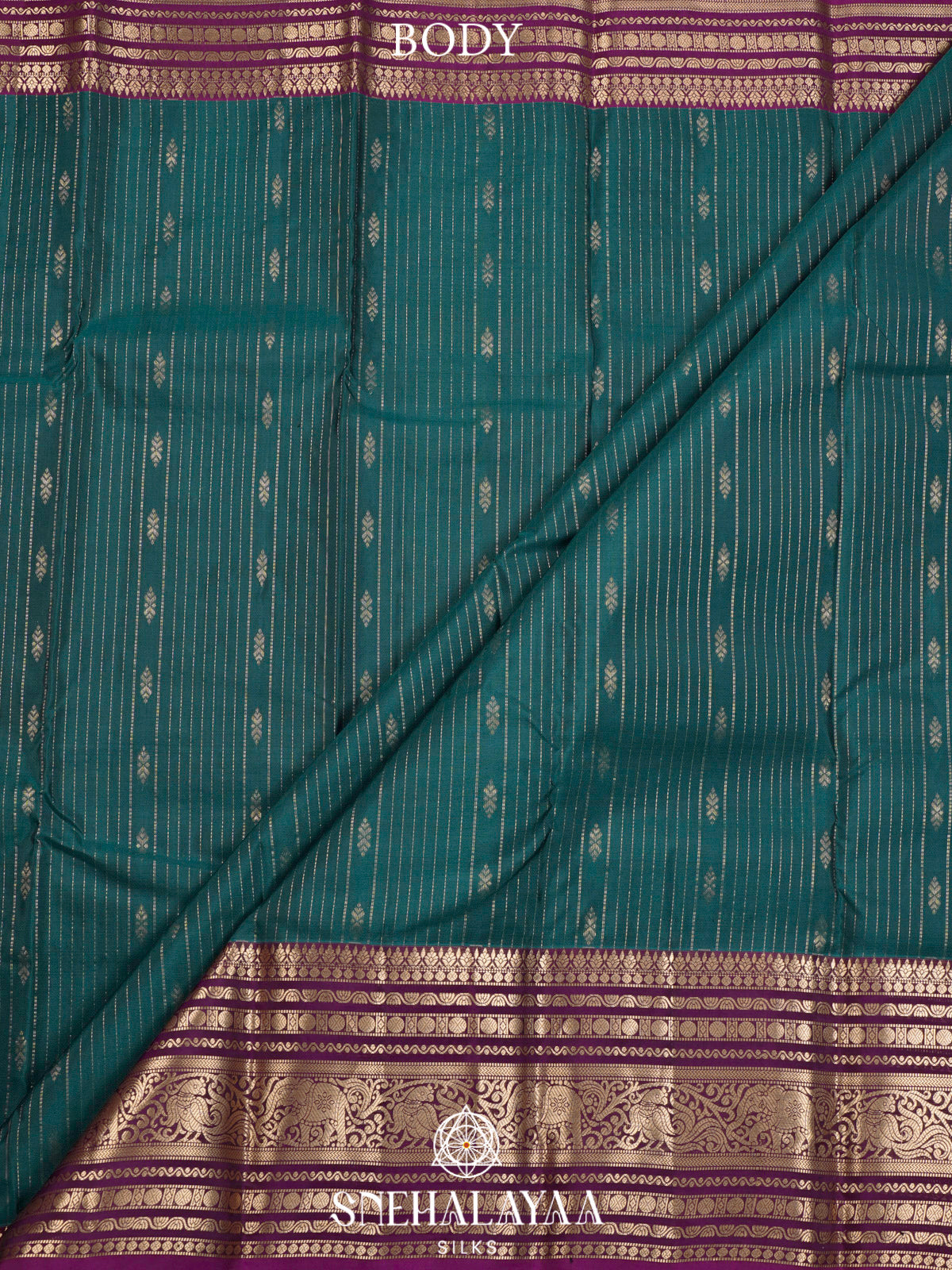 Peacock Blue  Kanjivaram Silk Saree