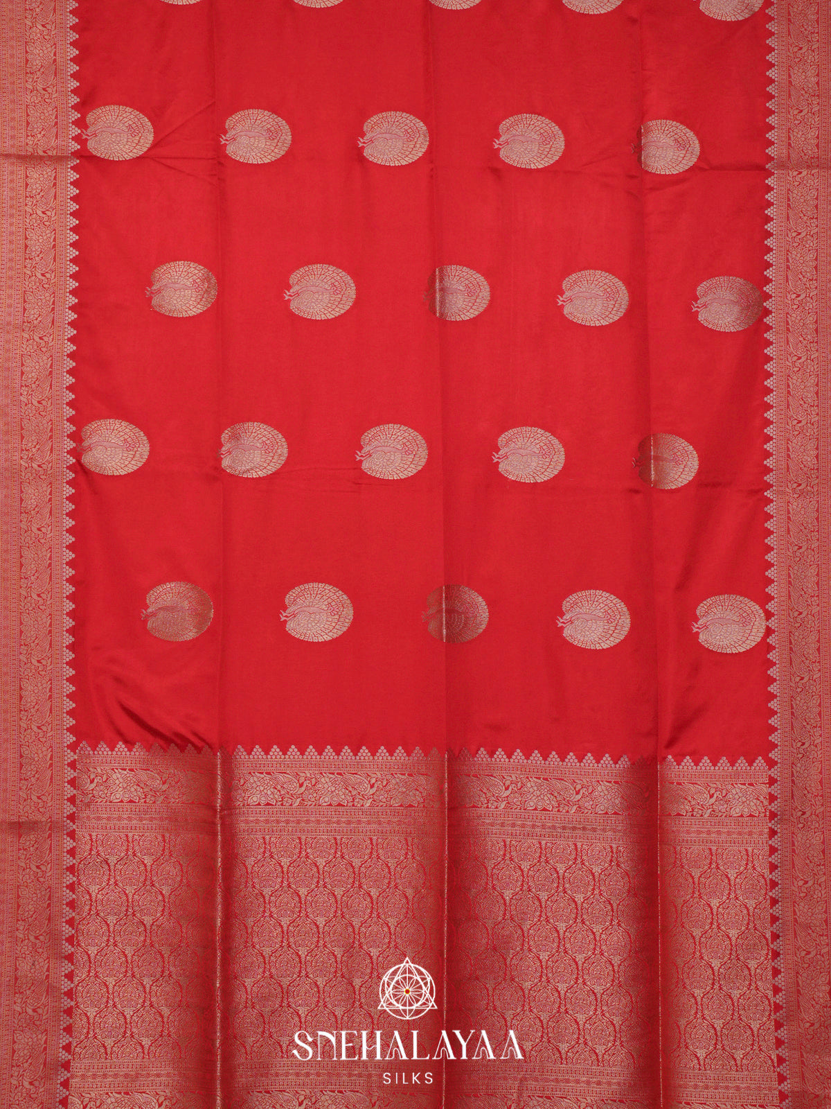 Red Satin Banaras Saree