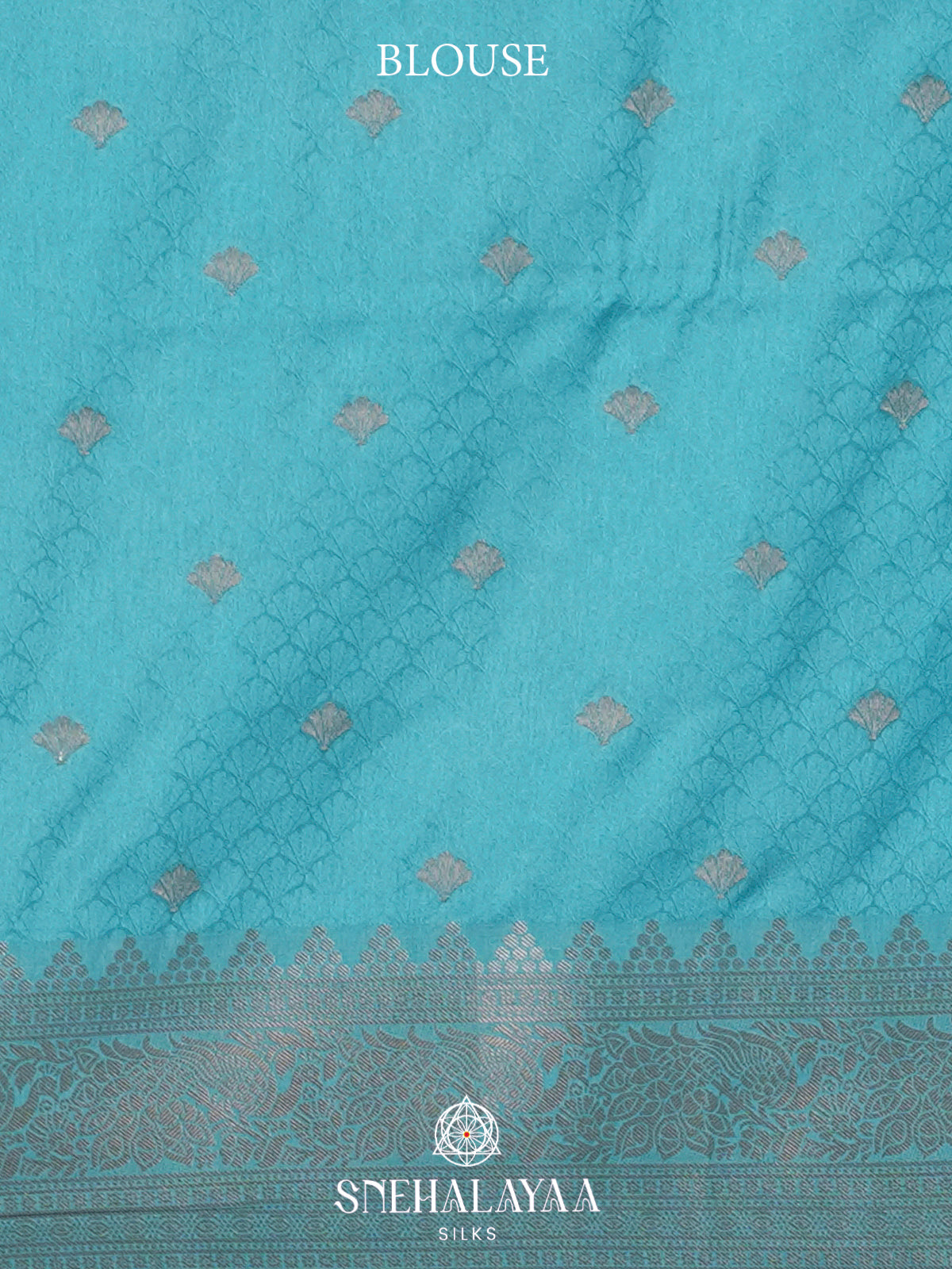 Blue Satin Banaras Saree