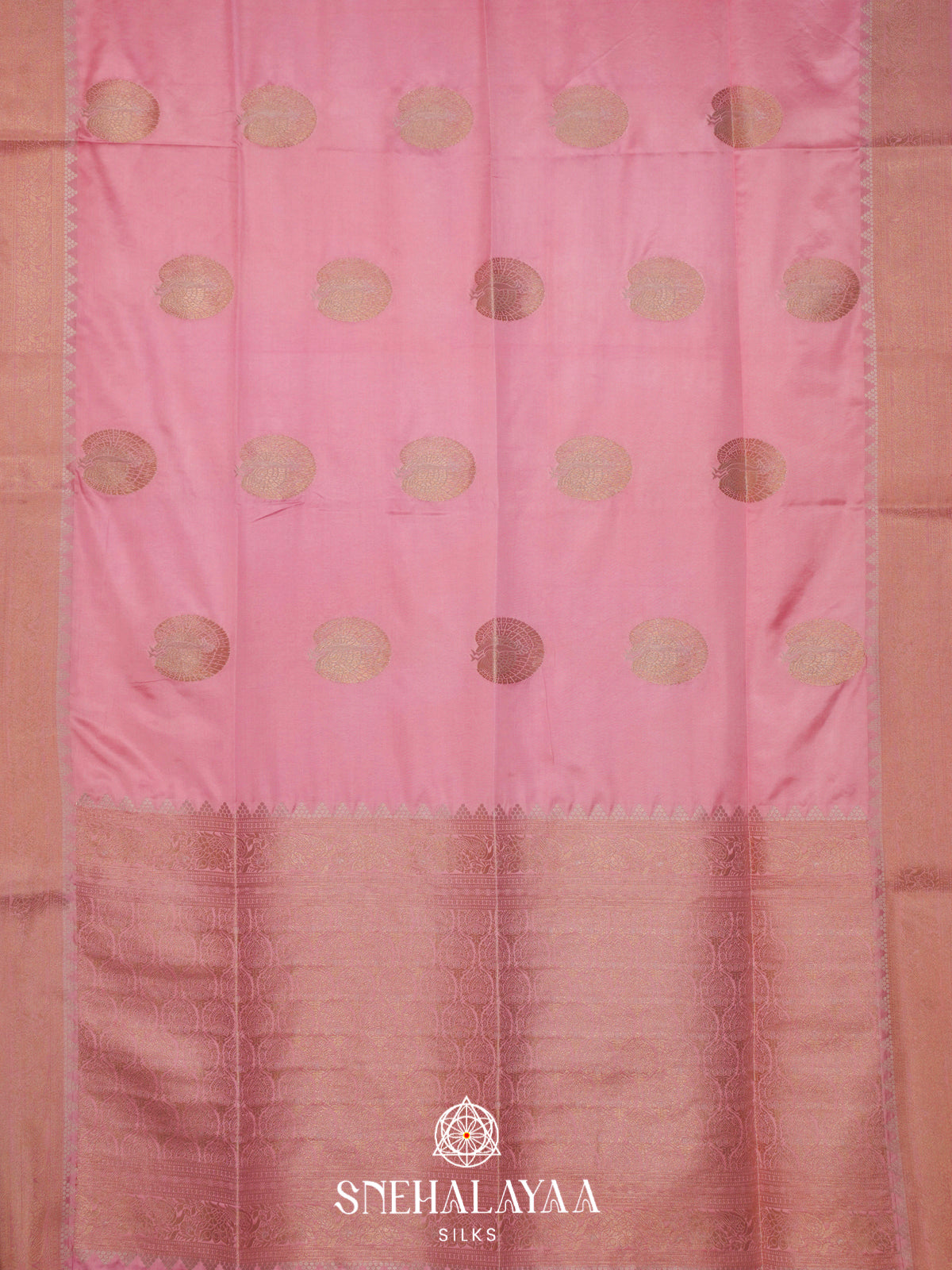 Pink Satin Banaras Saree