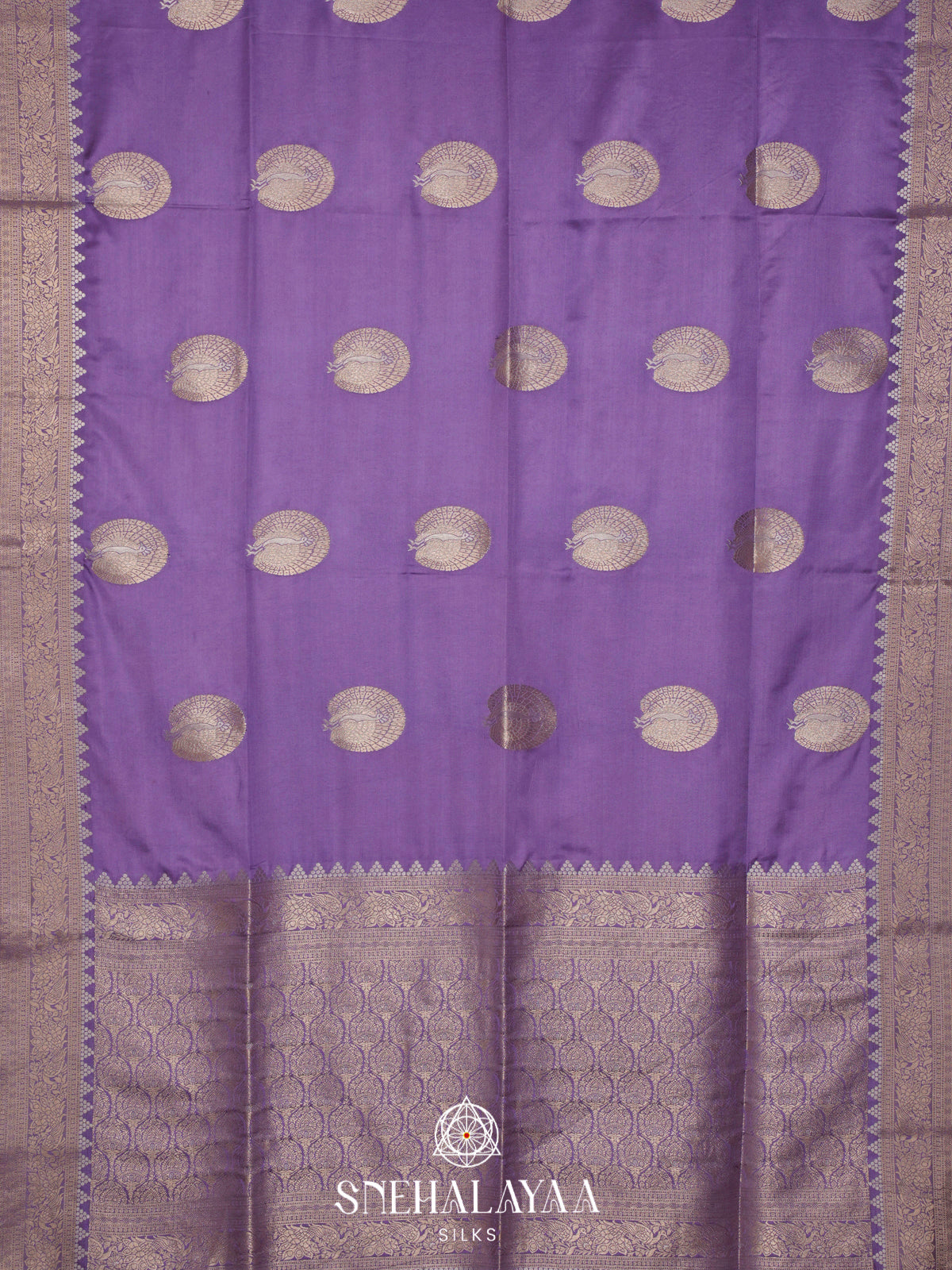 Lavender Satin Banaras Saree