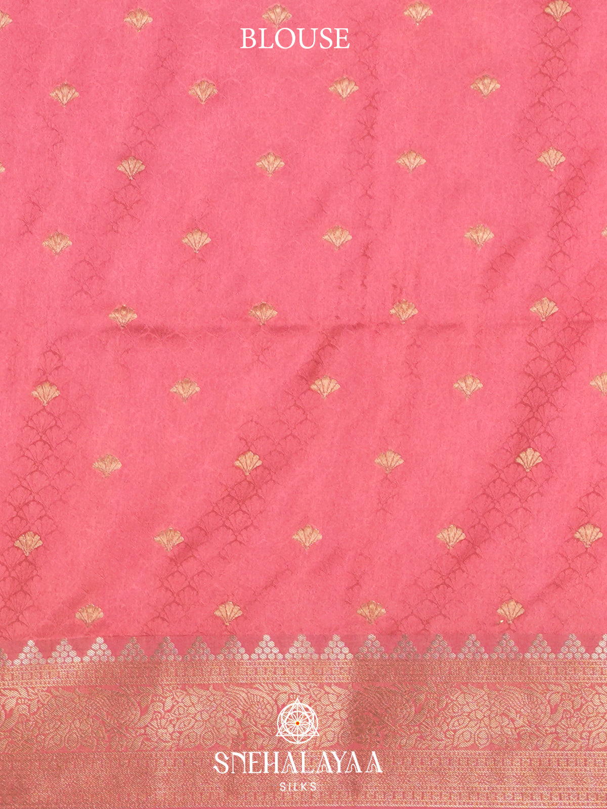 Baby Pink Satin Banaras Saree