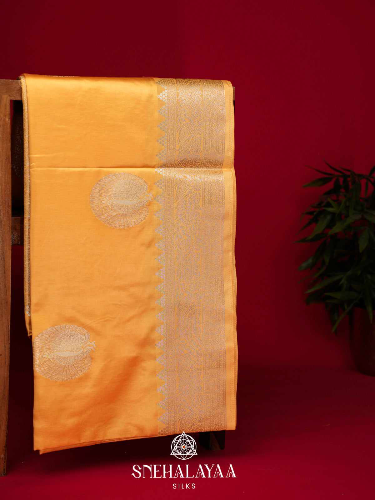 Yellow Satin Banaras Saree