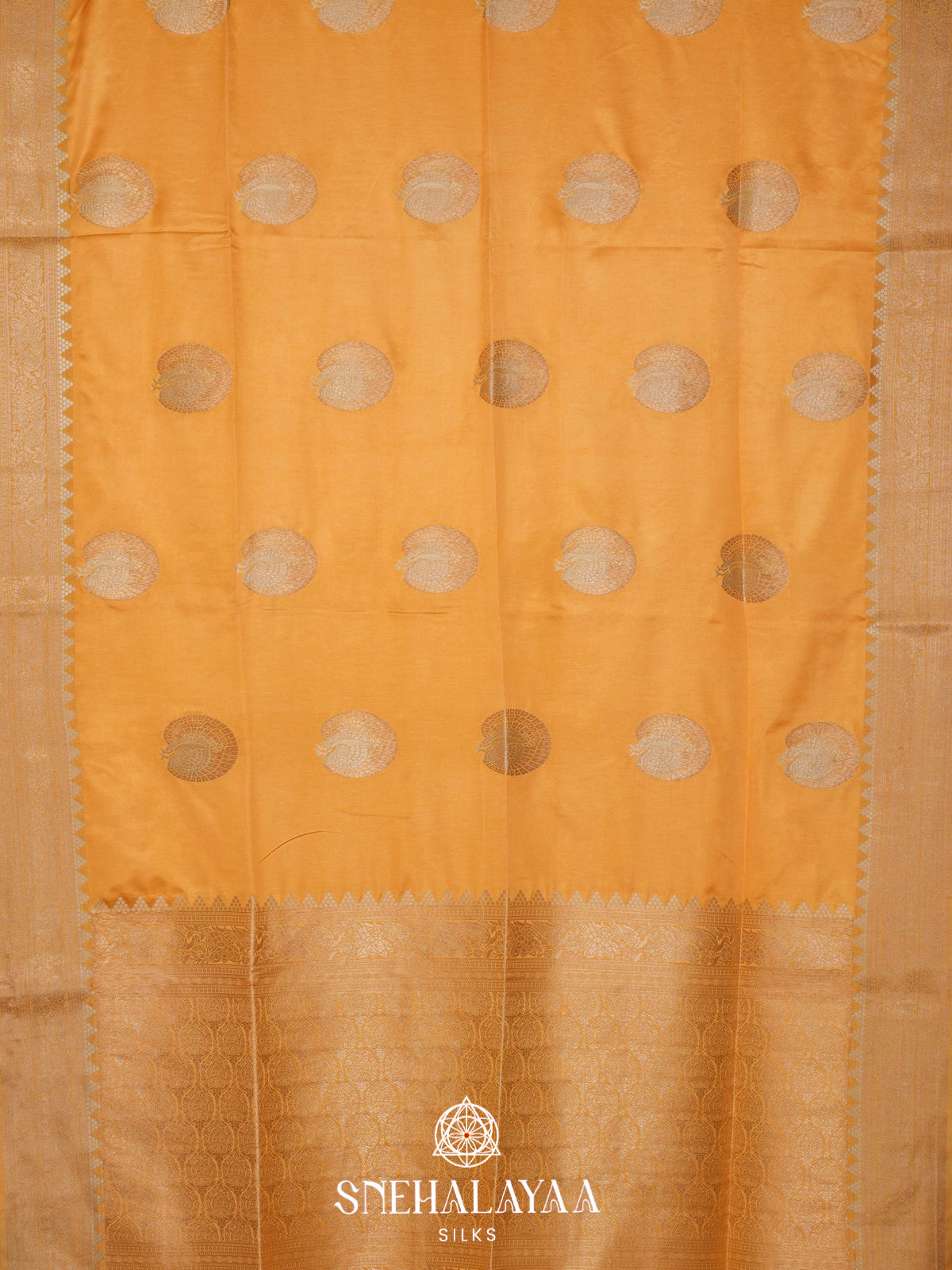 Yellow Satin Banaras Saree
