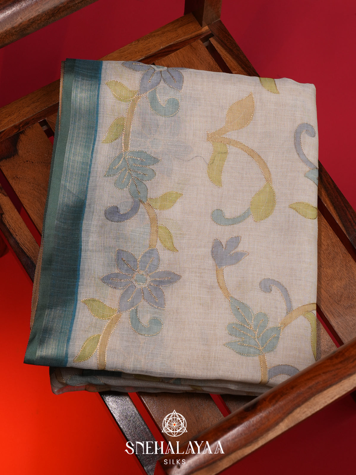 Off white Linen Saree