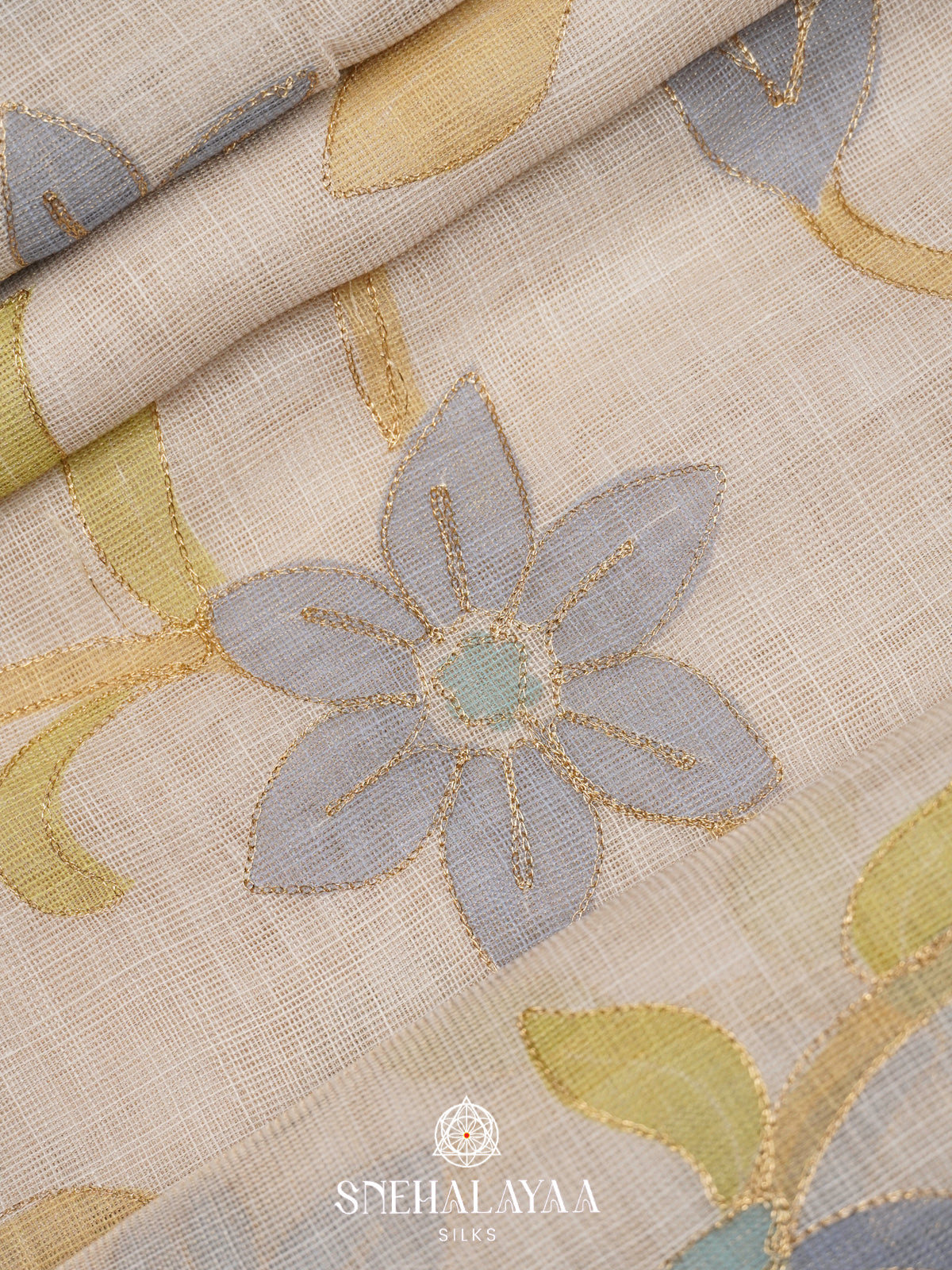Off white Linen Saree