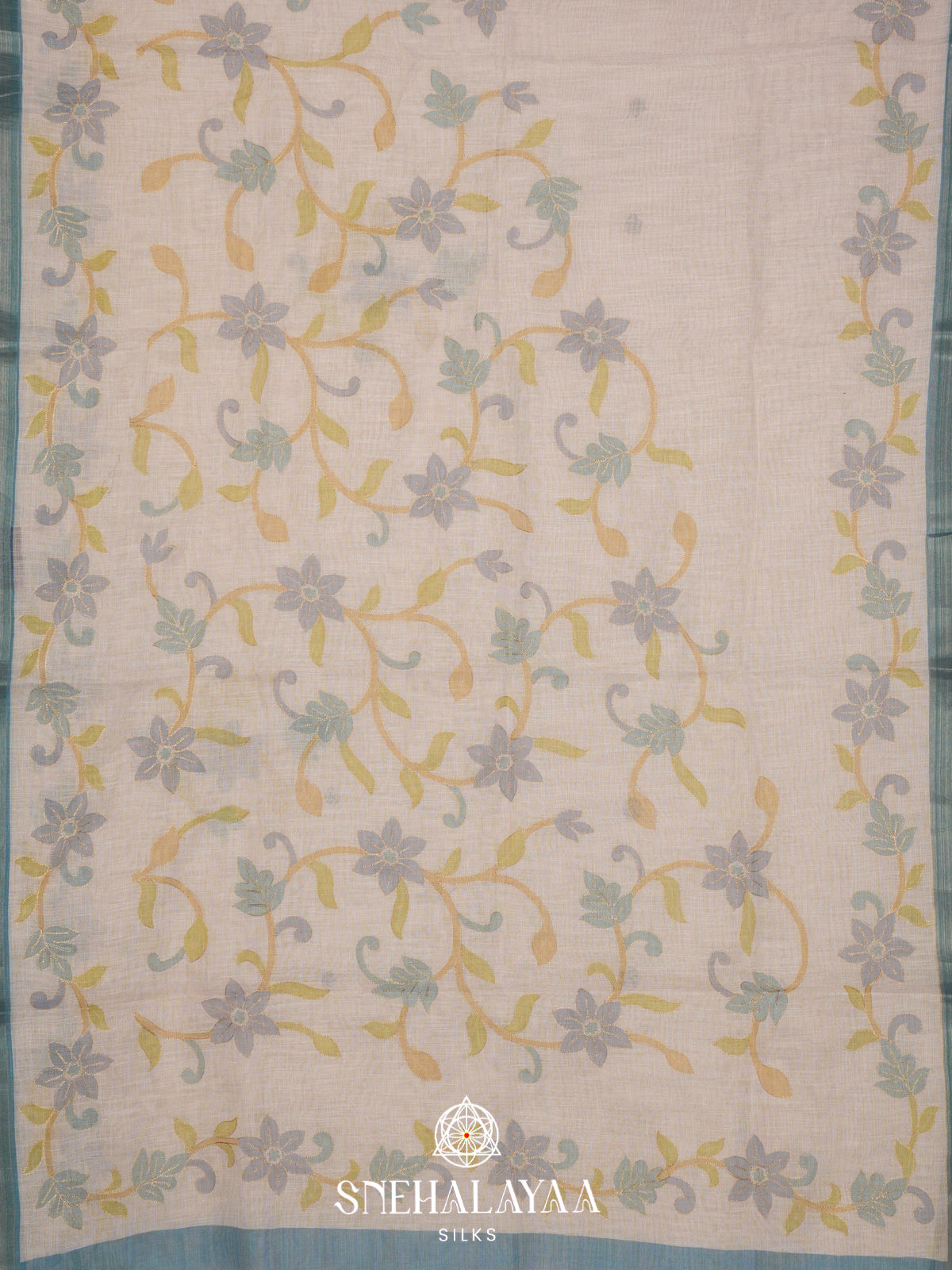 Off white Linen Saree