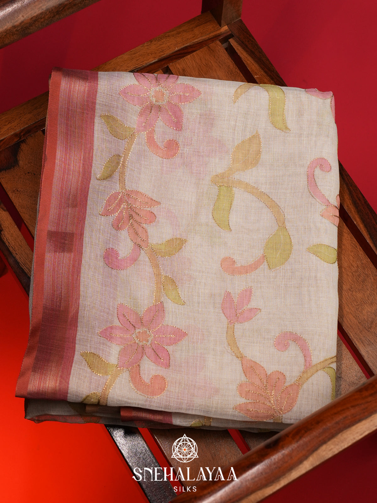 Light Pink Linen Saree