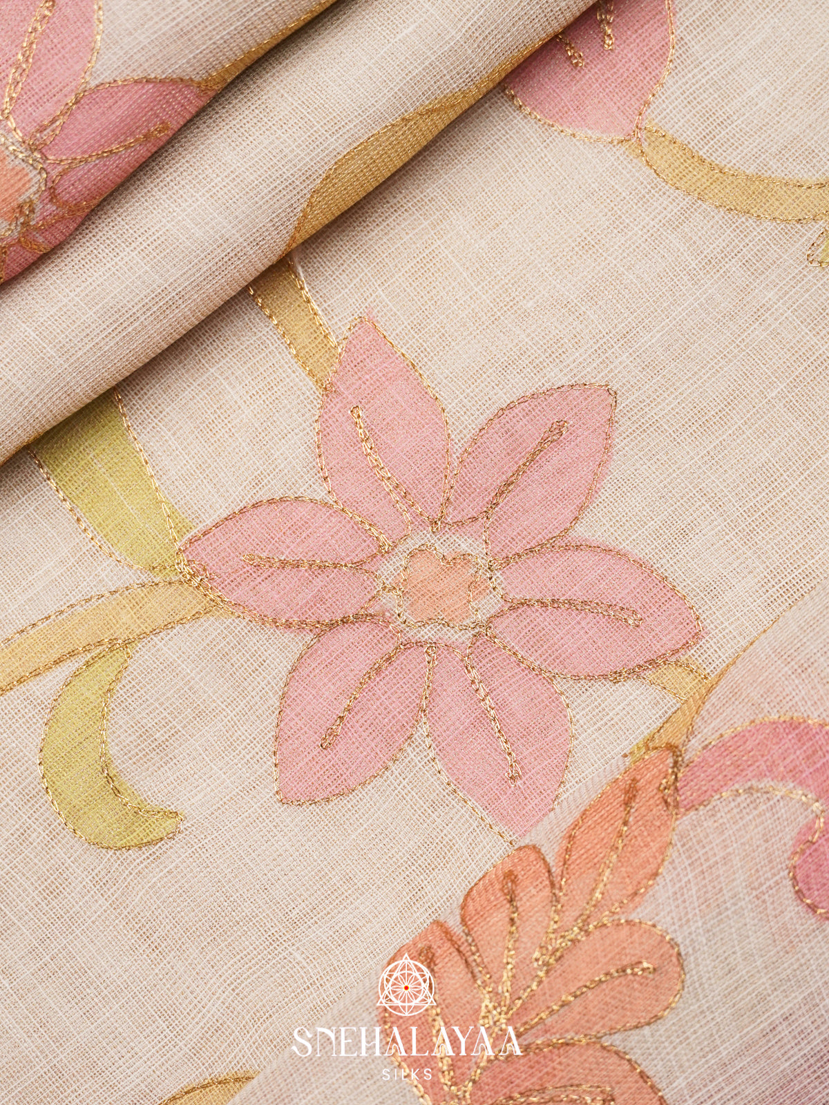 Light Pink Linen Saree