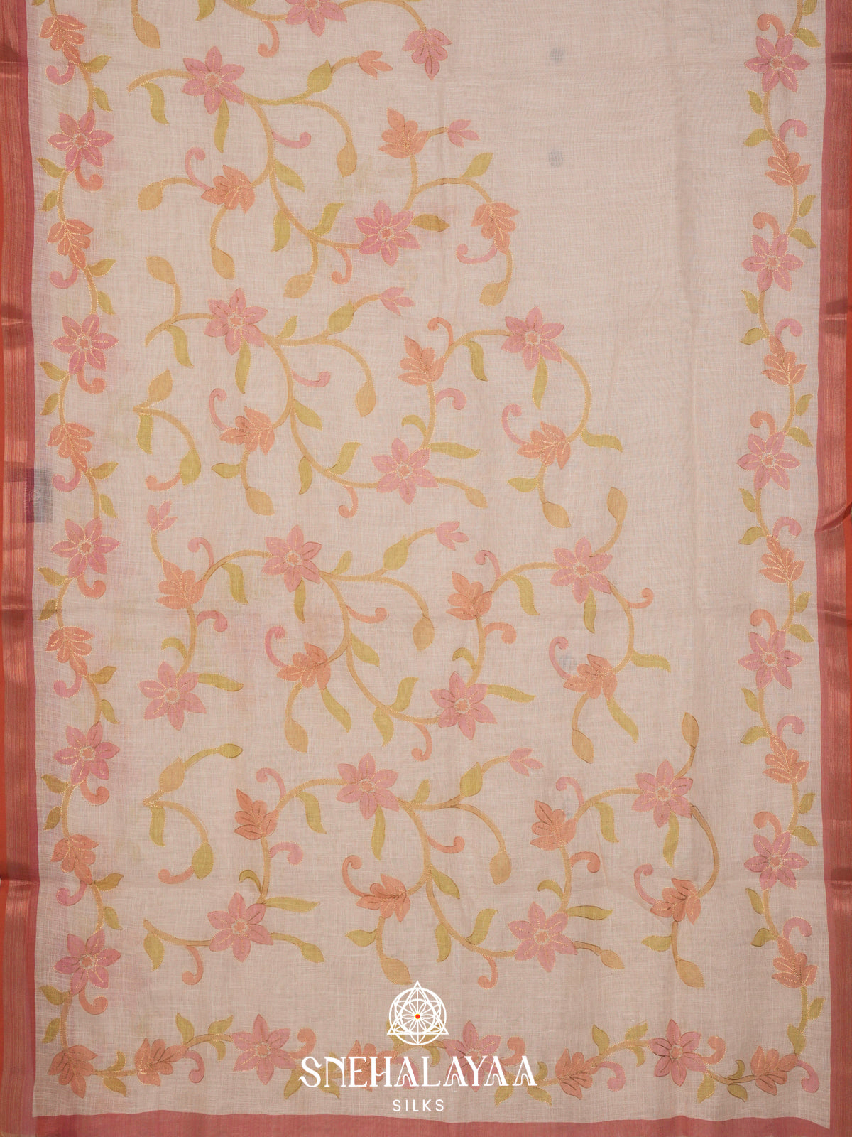 Light Pink Linen Saree