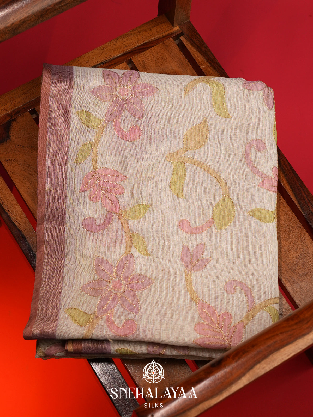 Light Pink Linen Saree