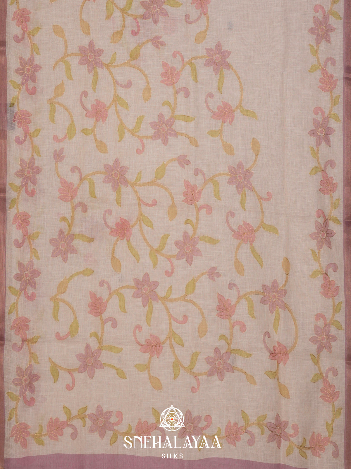 Light Pink Linen Saree