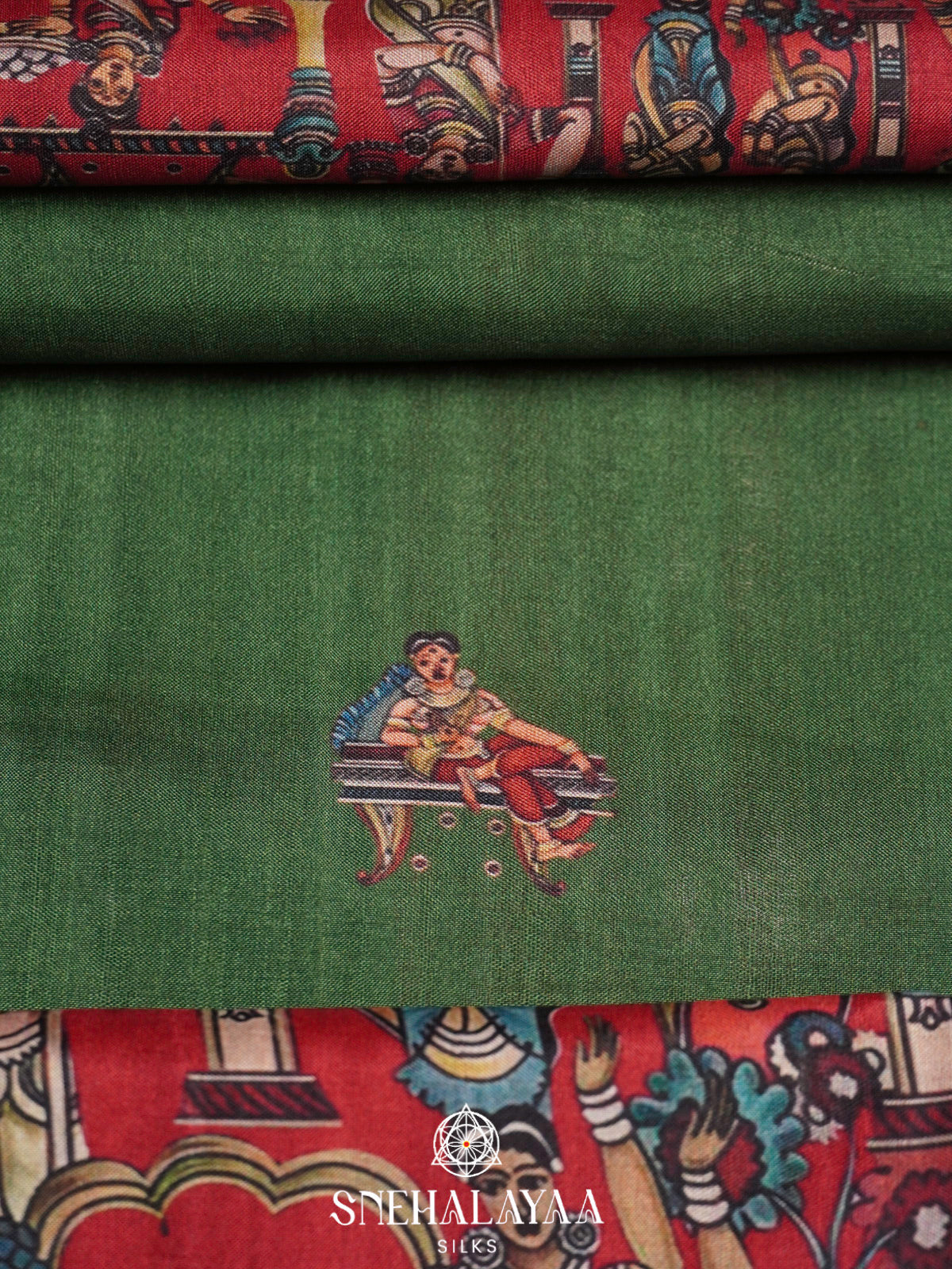 Olive Green Tussar Saree