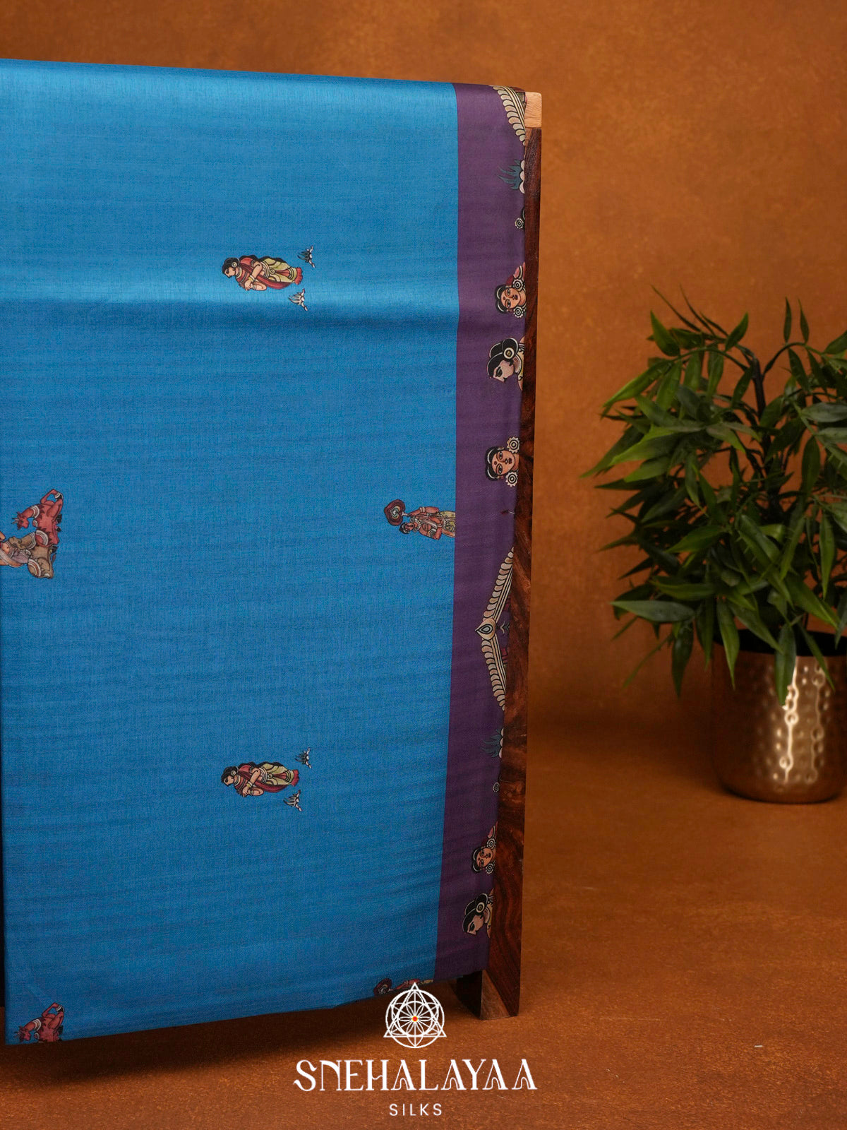 Blue Tussar Saree