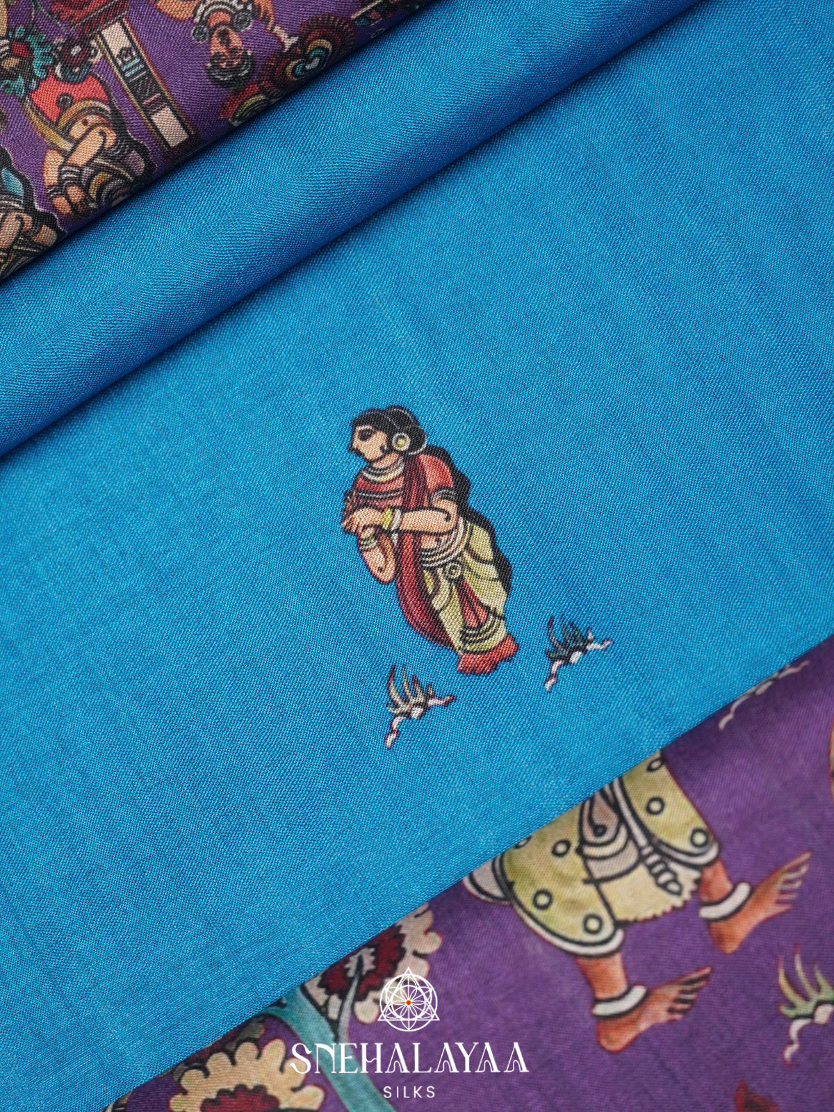 Blue Tussar Saree