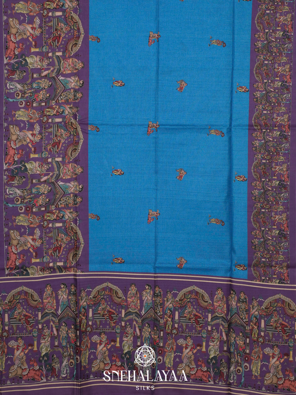 Blue Tussar Saree