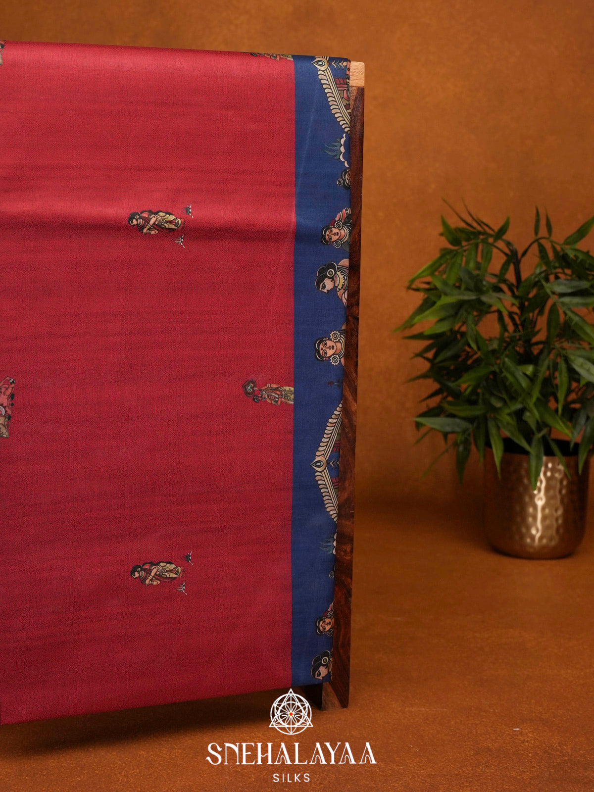 Red Tussar Saree