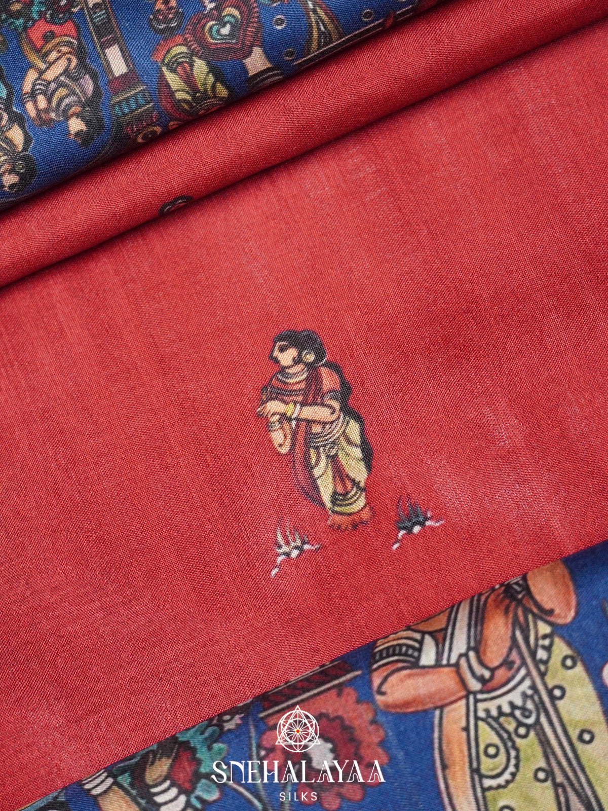 Red Tussar Saree