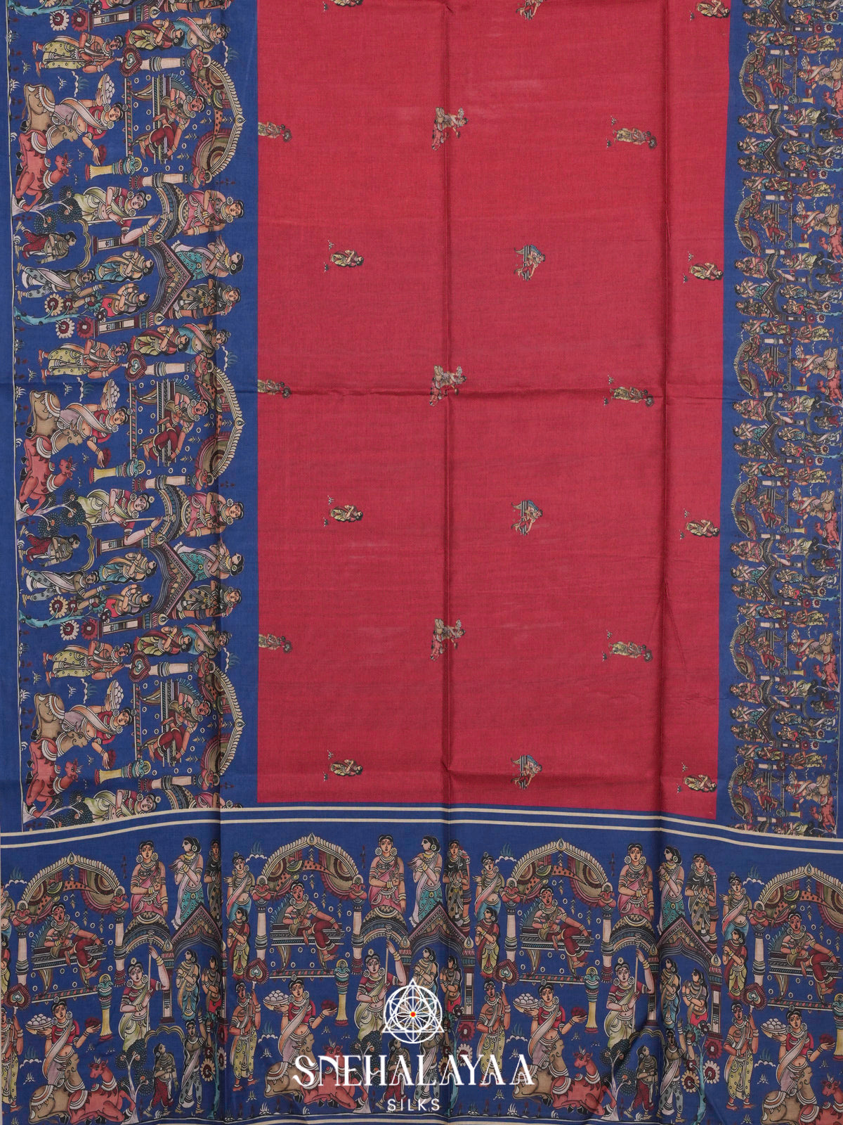 Red Tussar Saree