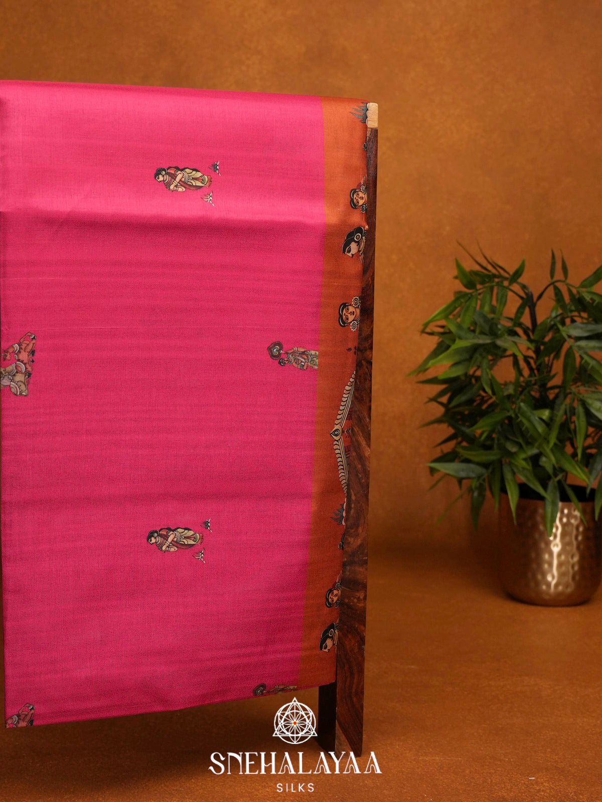 Pink Tussar Saree
