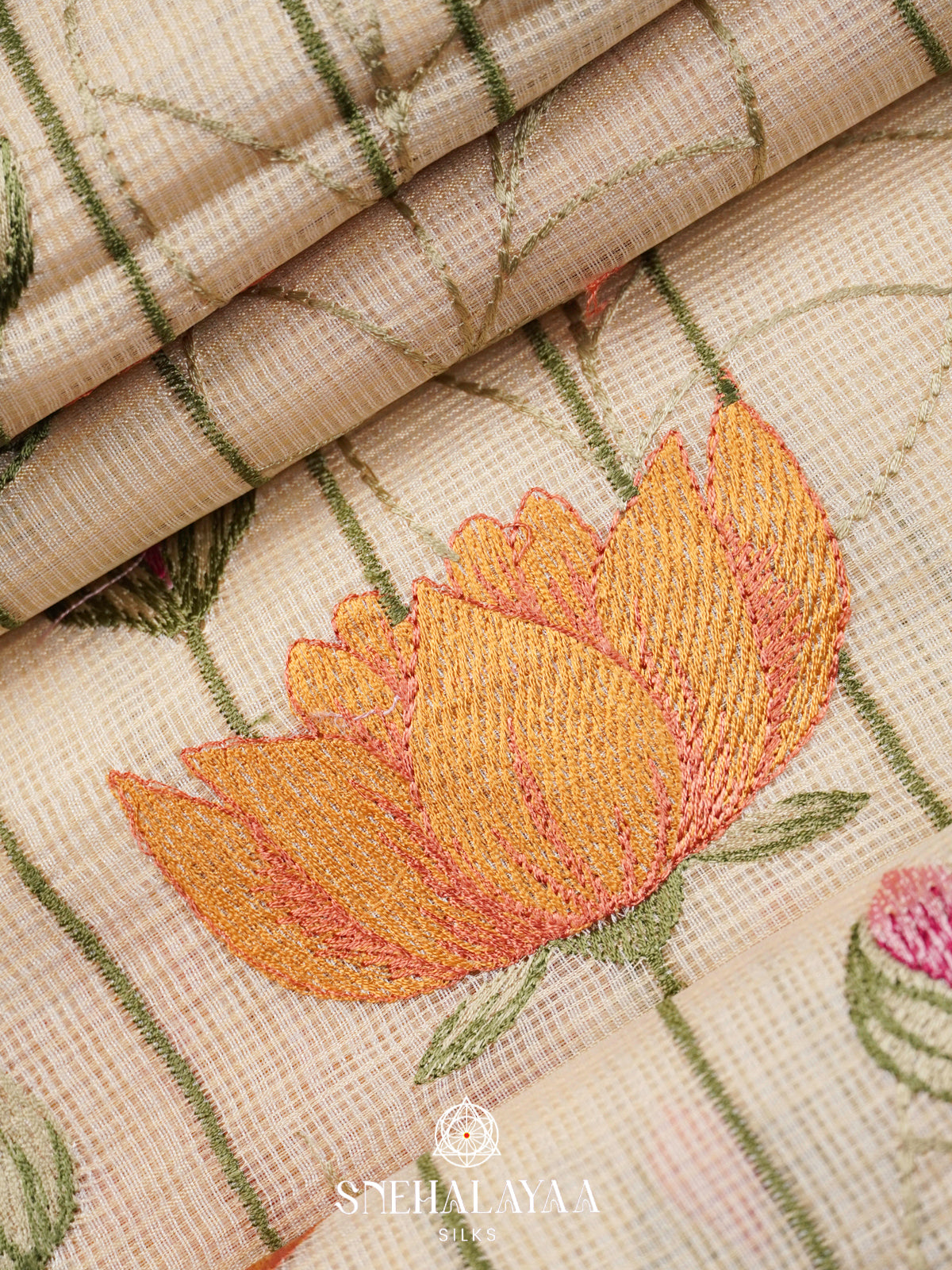 Off White  Kota Saree