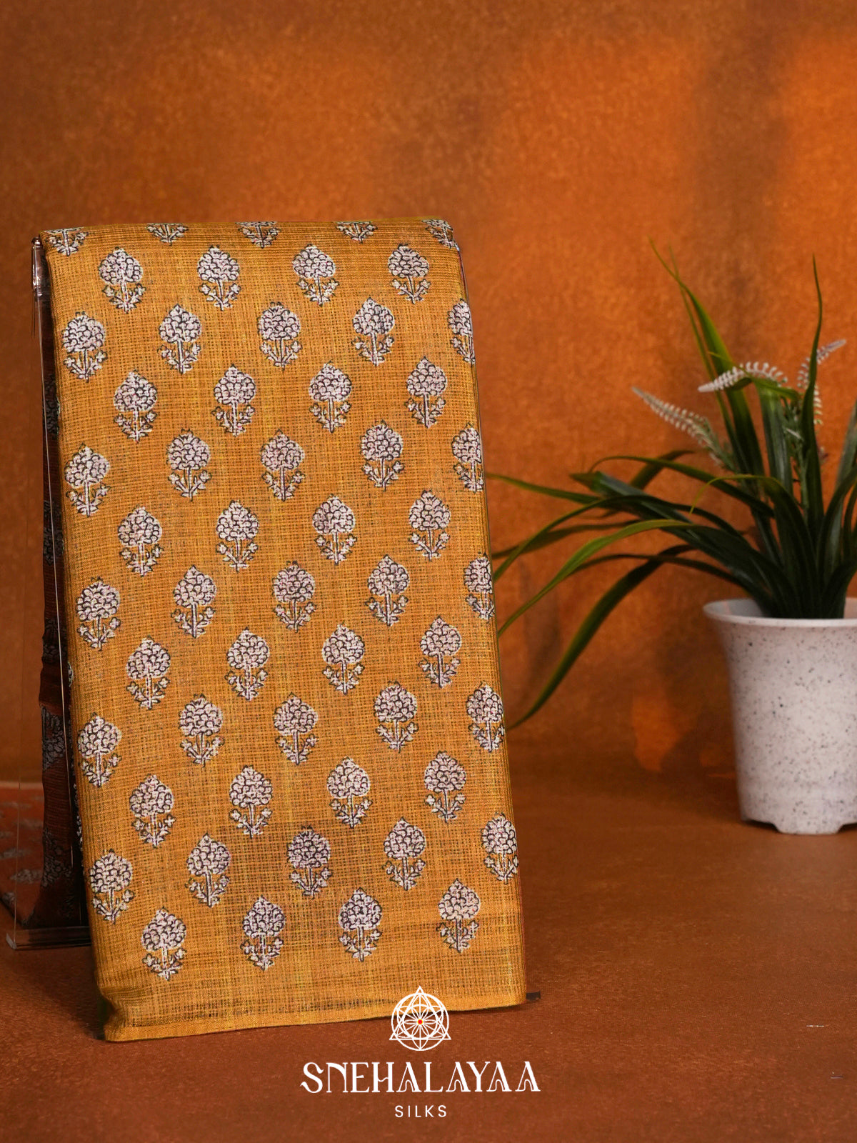 Mustard Yellow Kota Saree