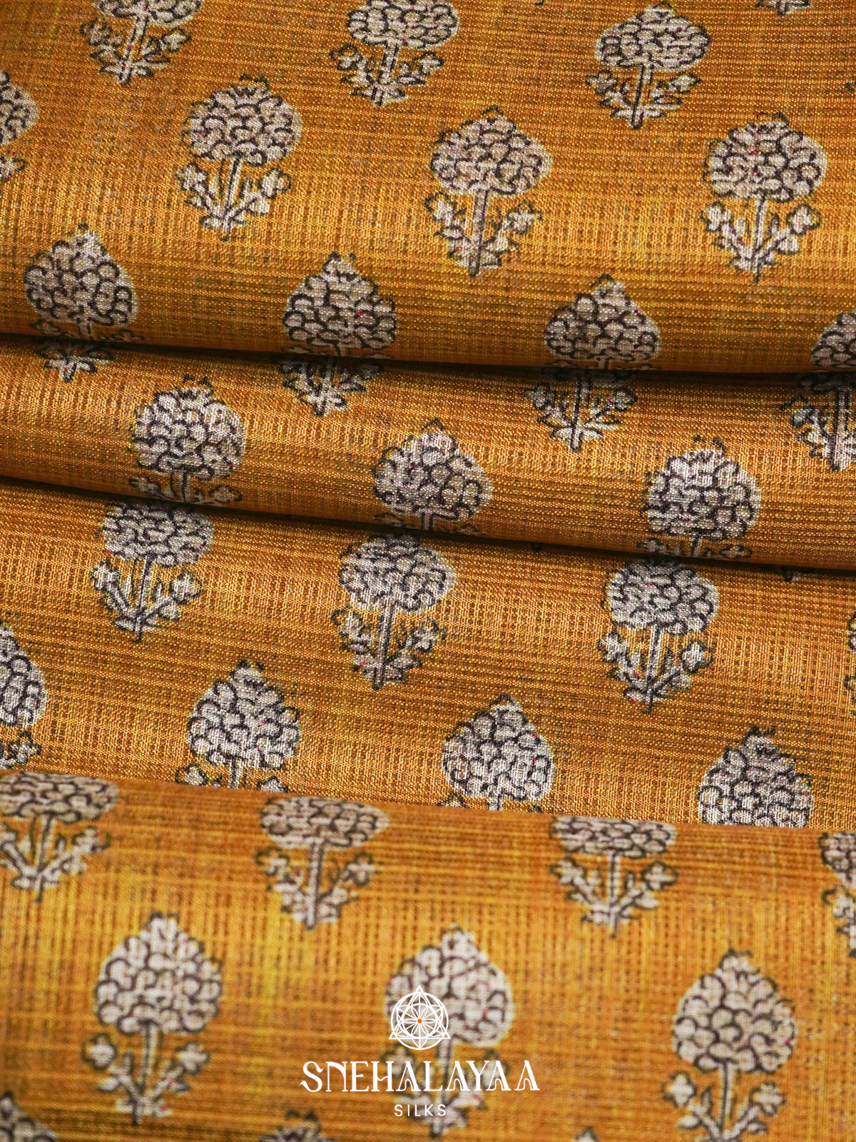 Mustard Yellow Kota Saree