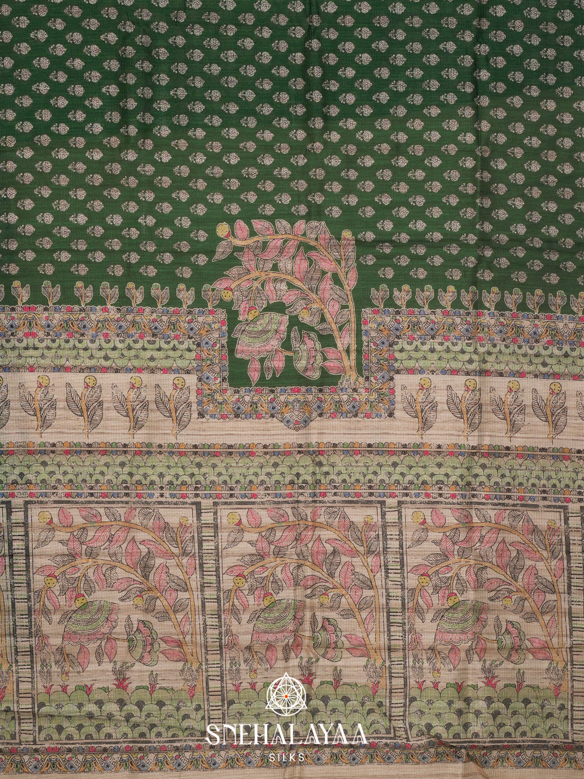 Forest Green Kota Saree