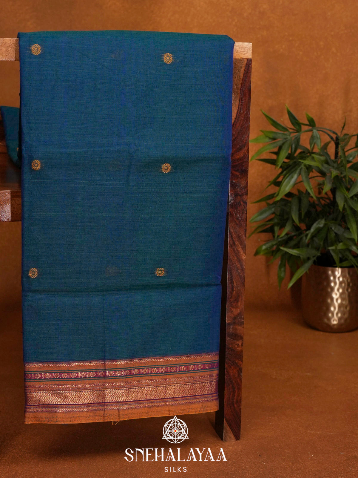 Peacock Blue Narayanpet Cotton Saree