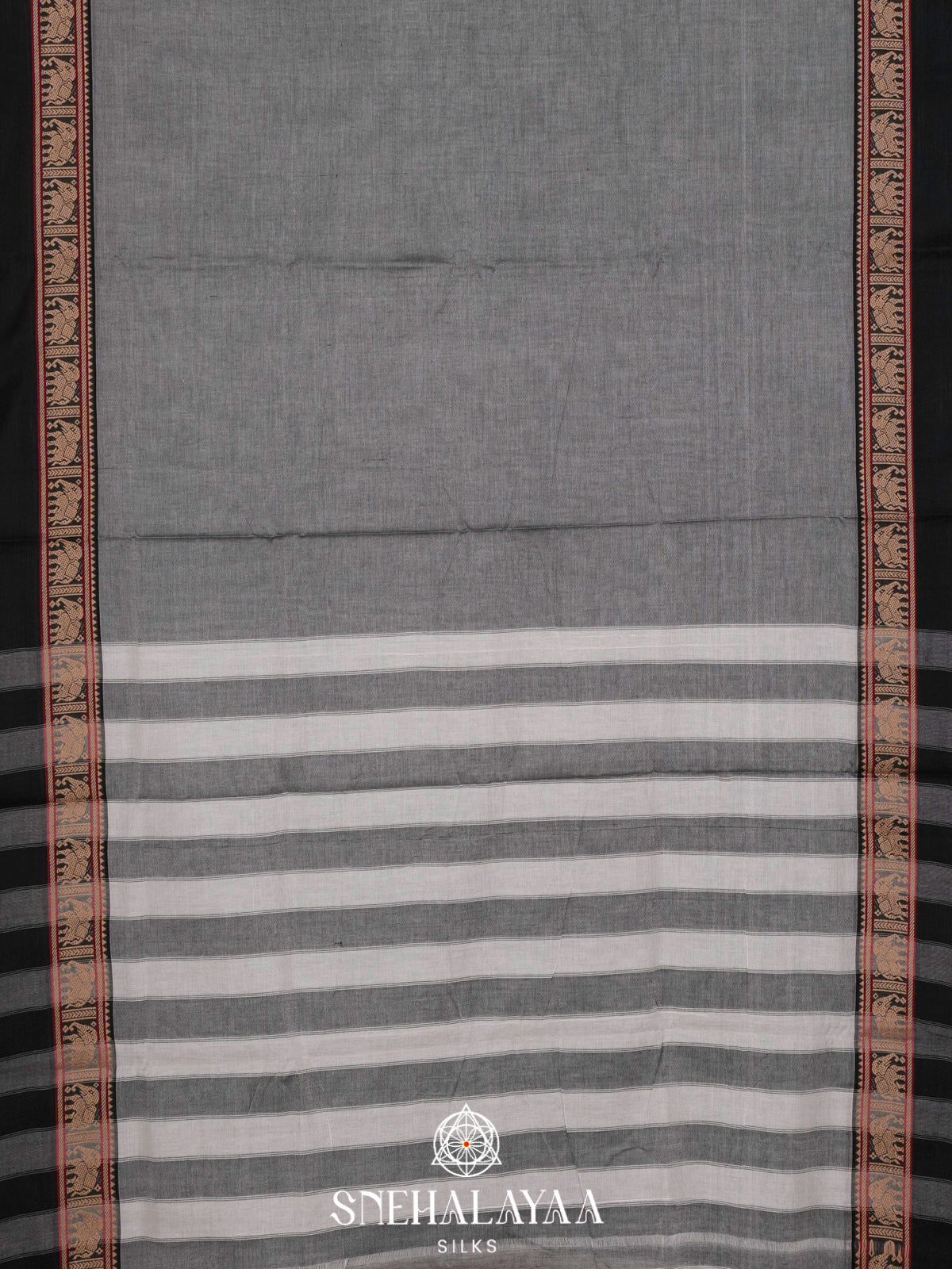 Grey Narayanpet Cotton Saree