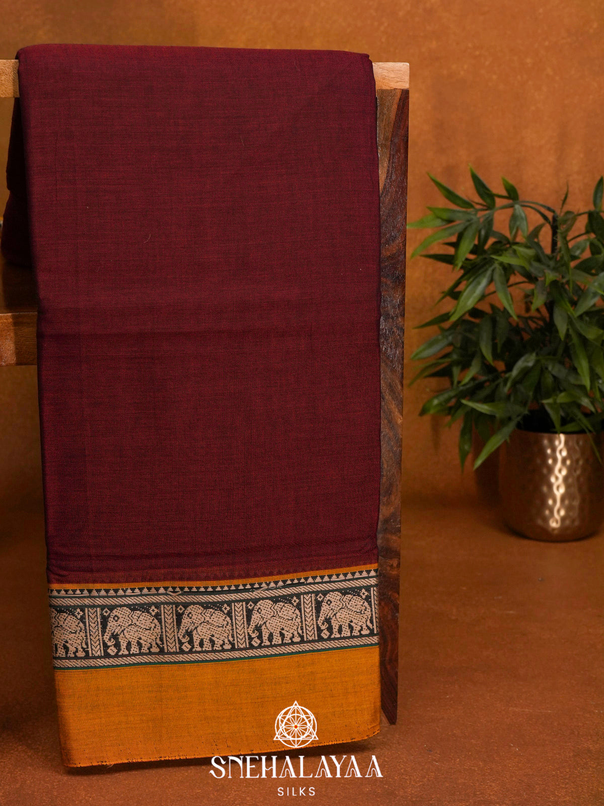 Maroon Narayanpet Cotton Saree