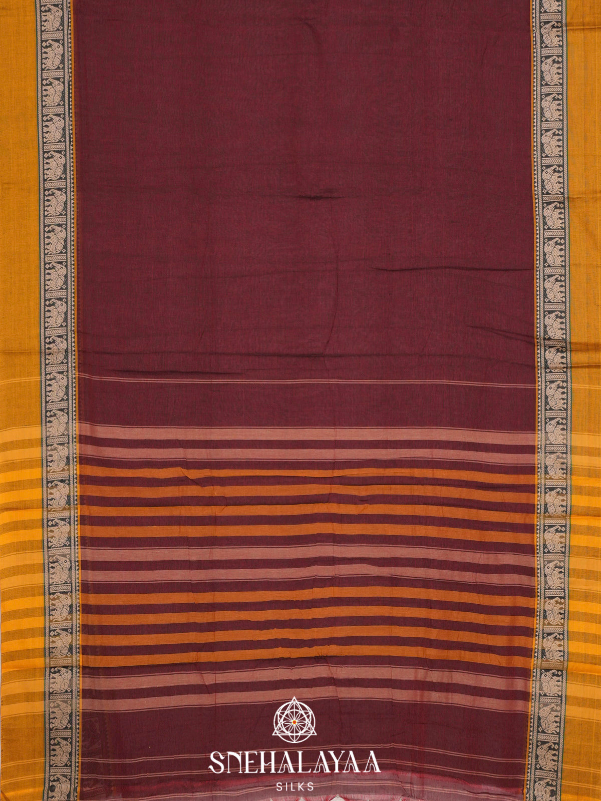 Maroon Narayanpet Cotton Saree