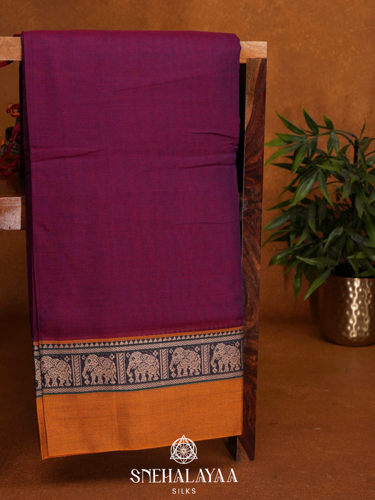 Magenta Narayanpet Cotton Saree