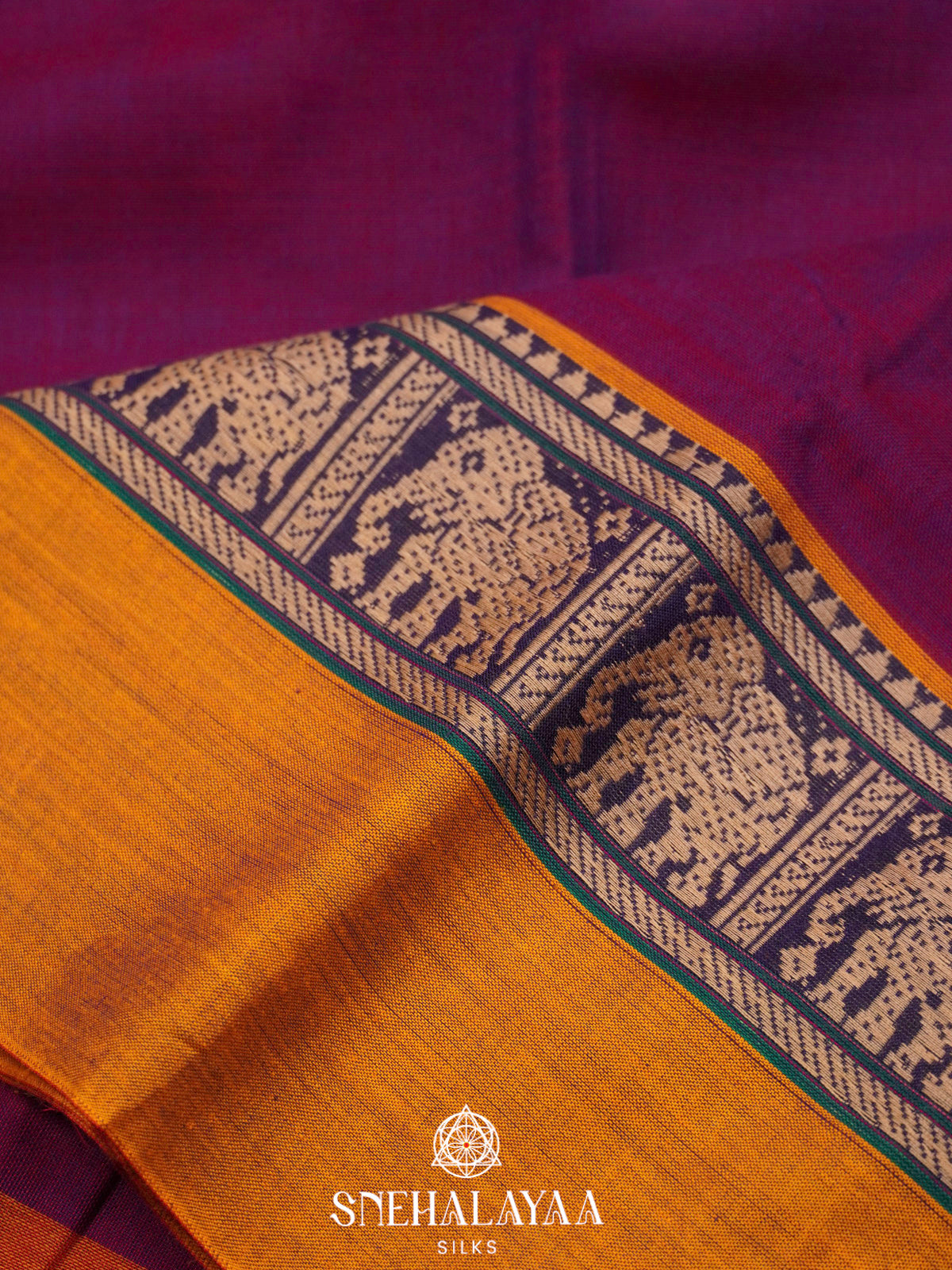 Magenta Narayanpet Cotton Saree