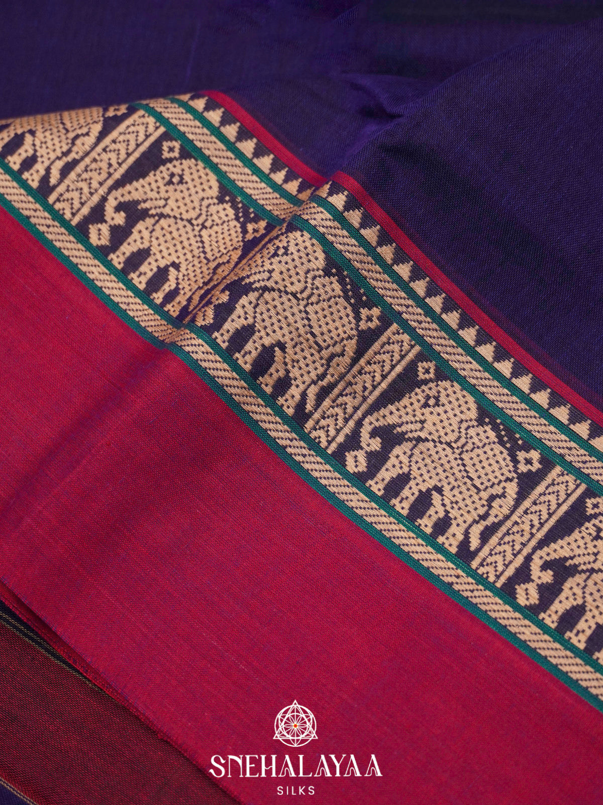 Blue Narayanpet Cotton Saree