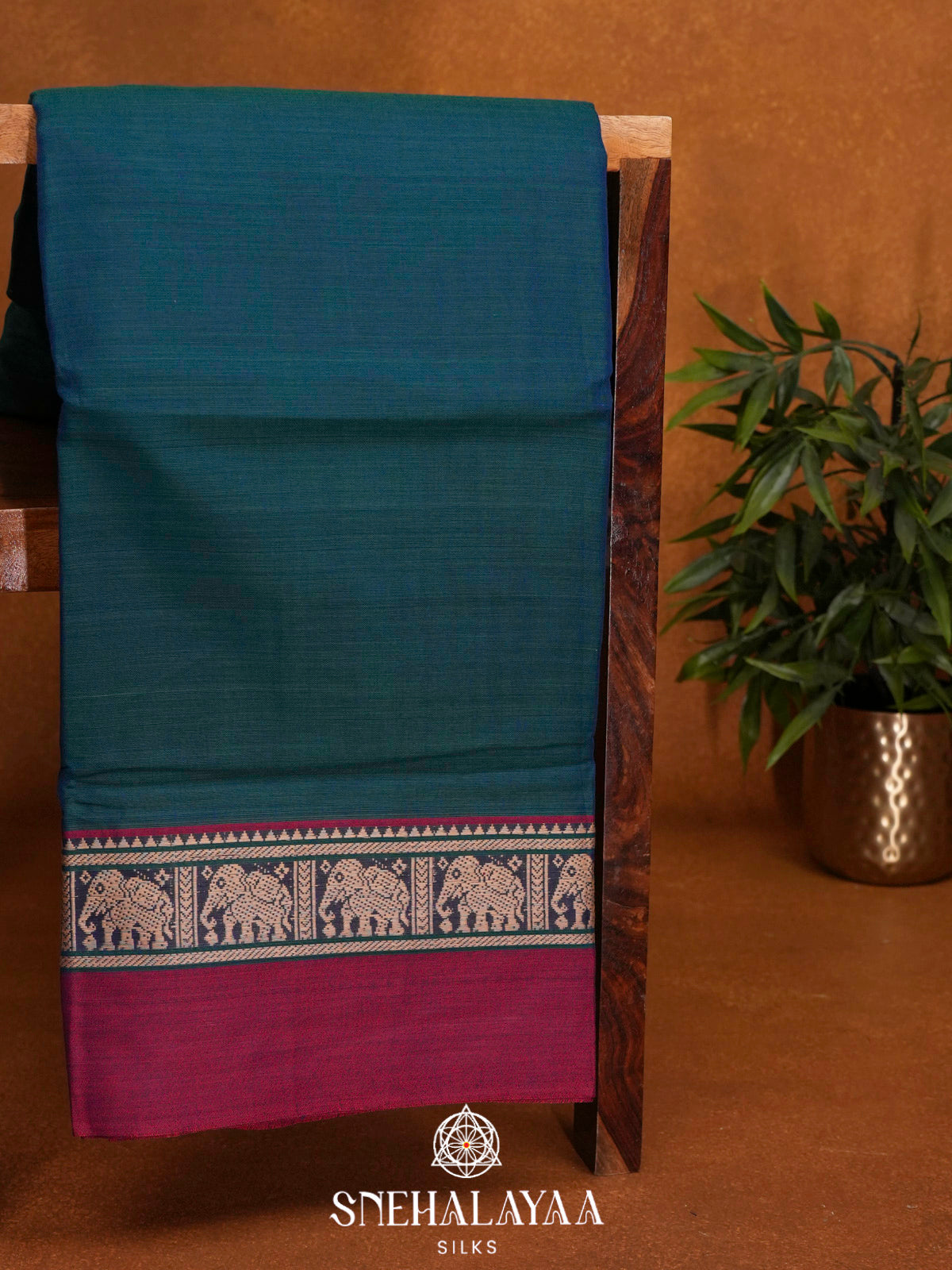 Peacock Blue Narayanpet Cotton Saree