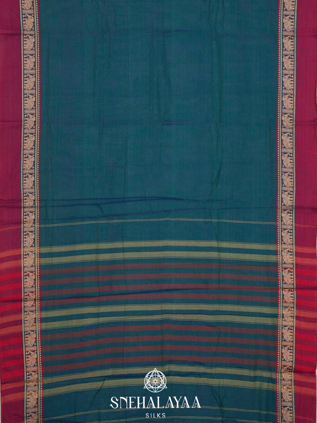 Peacock Blue Narayanpet Cotton Saree