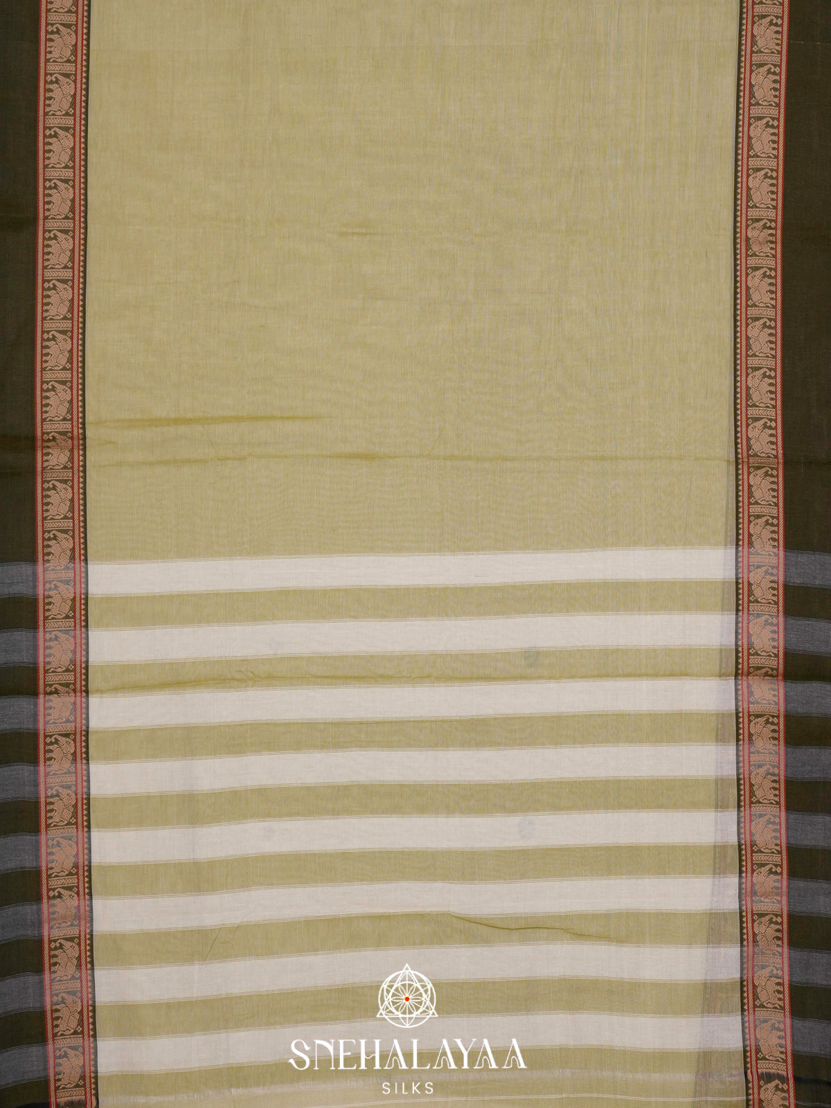 Ivory Beige Narayanpet Cotton Saree