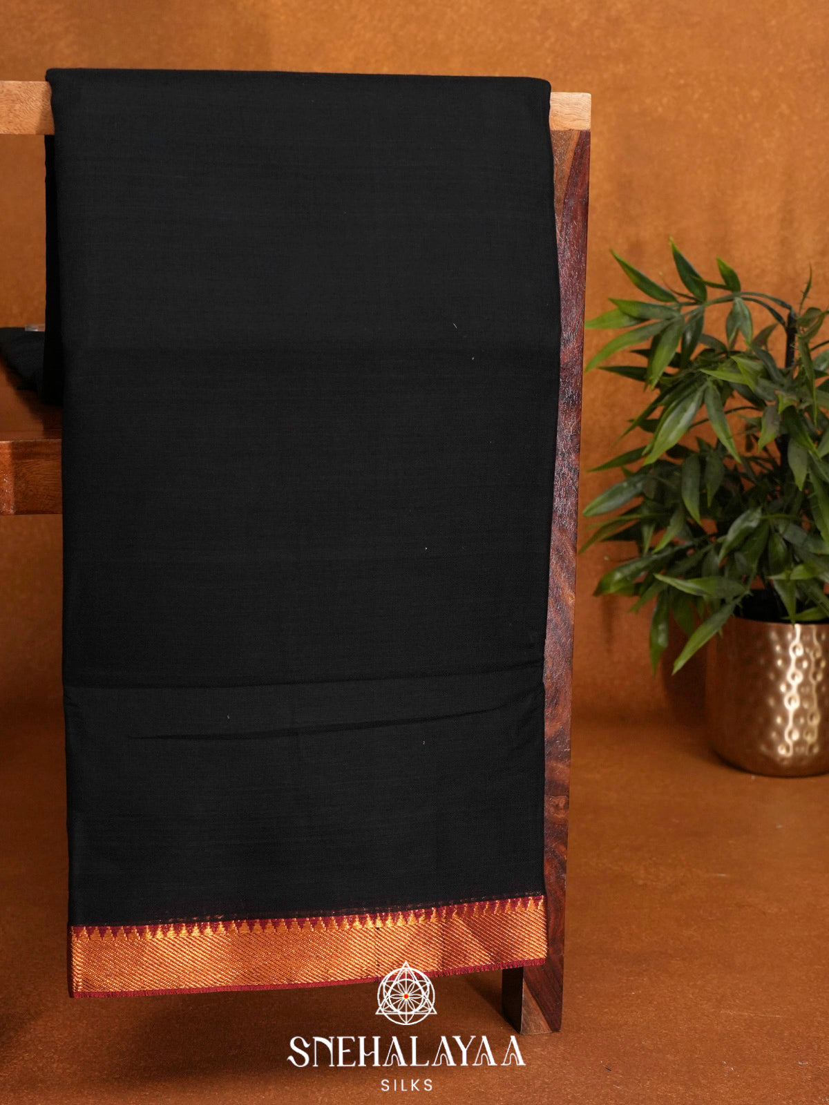 Black Narayanpet Cotton Saree