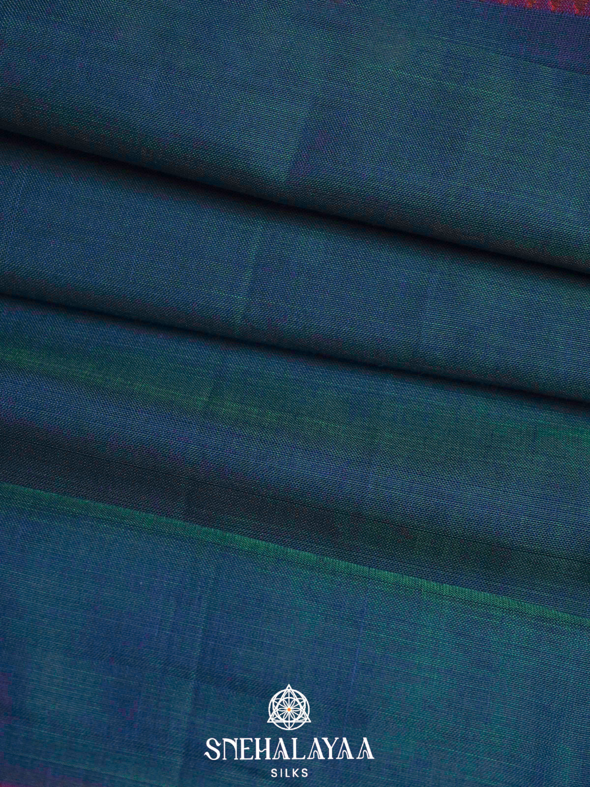 Peacock Blue Narayanpet Cotton Saree