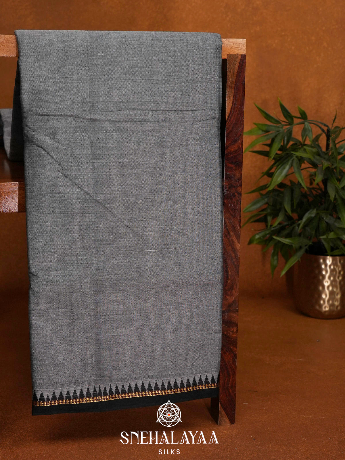 Grey Narayanpet Cotton Saree