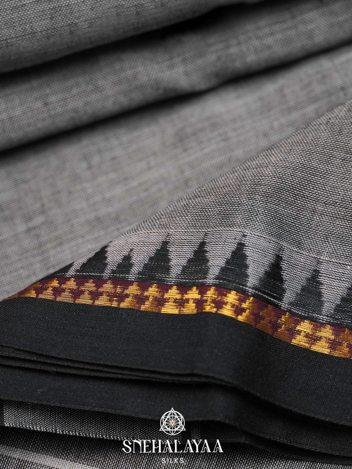 Grey Narayanpet Cotton Saree