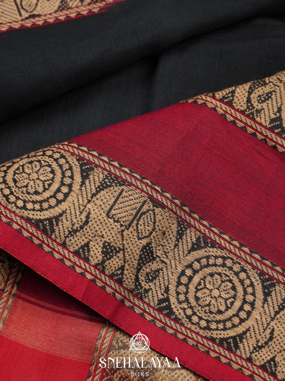 Black Narayanpet Cotton Saree