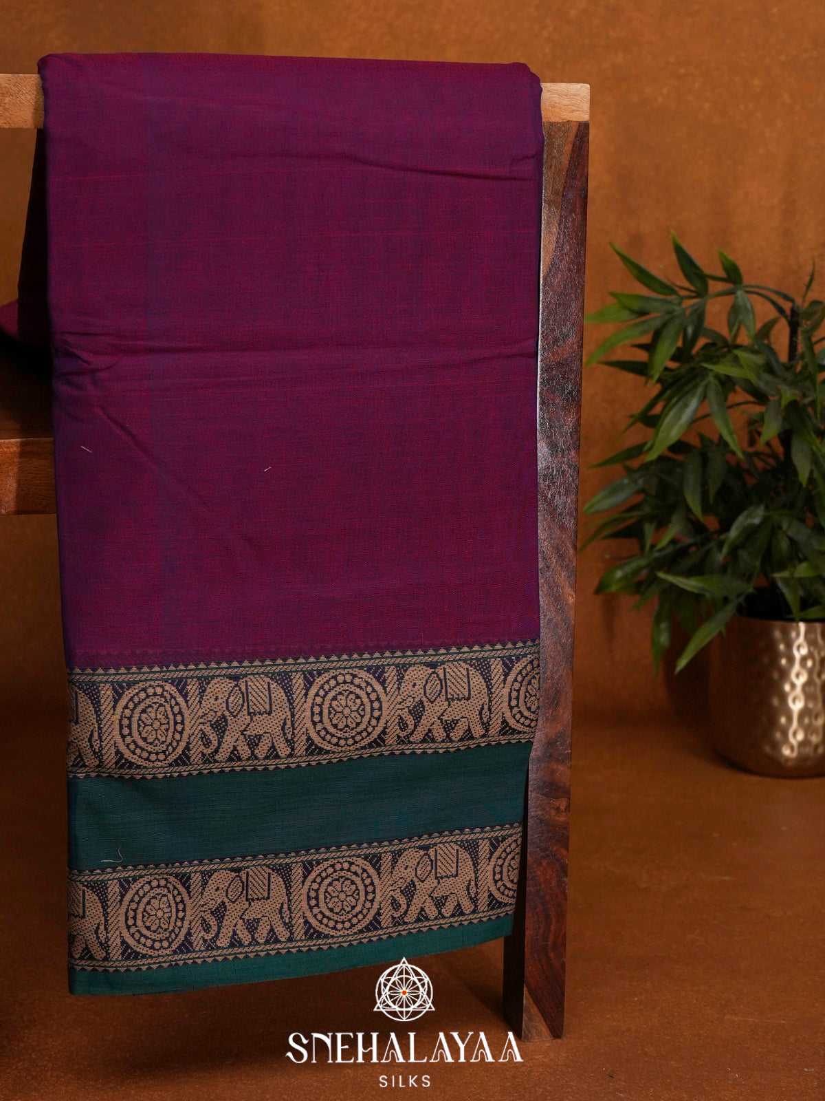 Magenta Narayanpet Cotton Saree