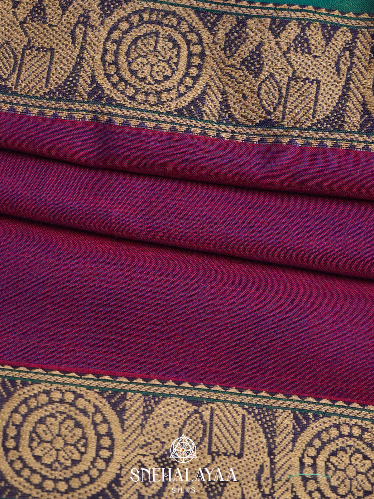 Magenta Narayanpet Cotton Saree