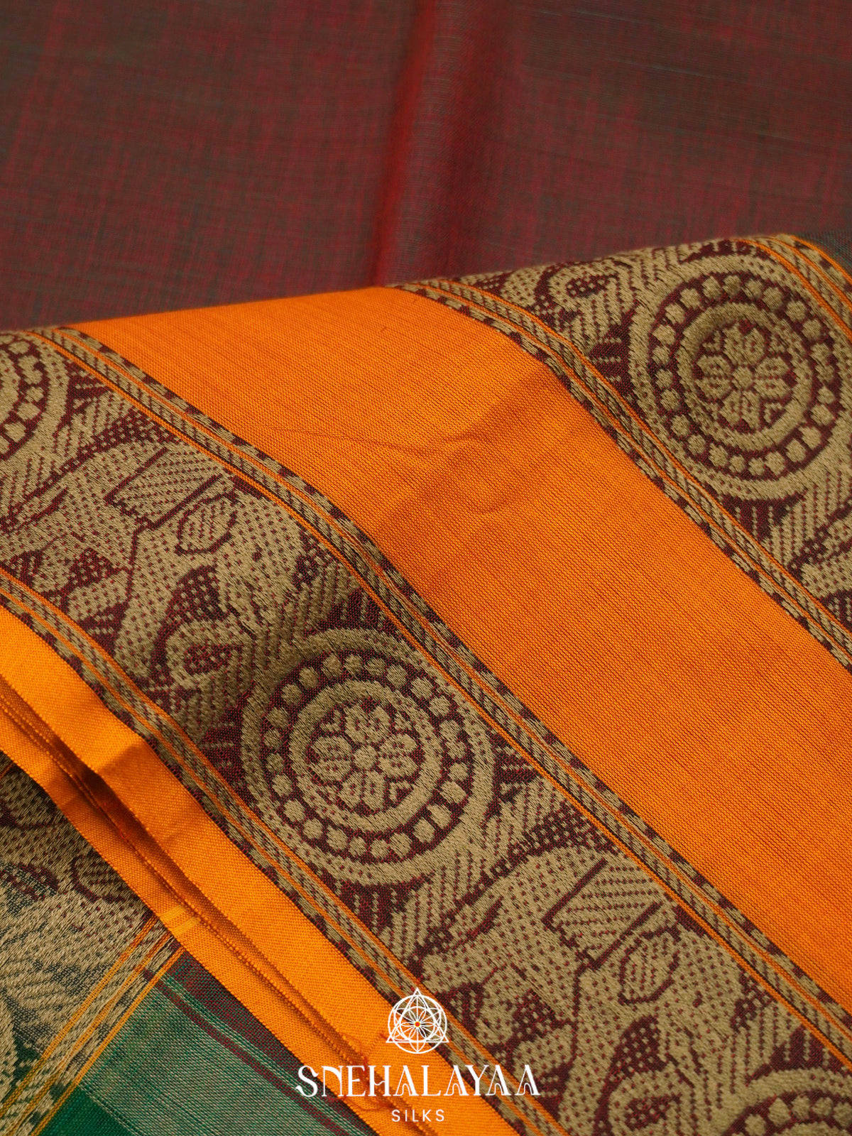 Brown Narayanpet Cotton Saree