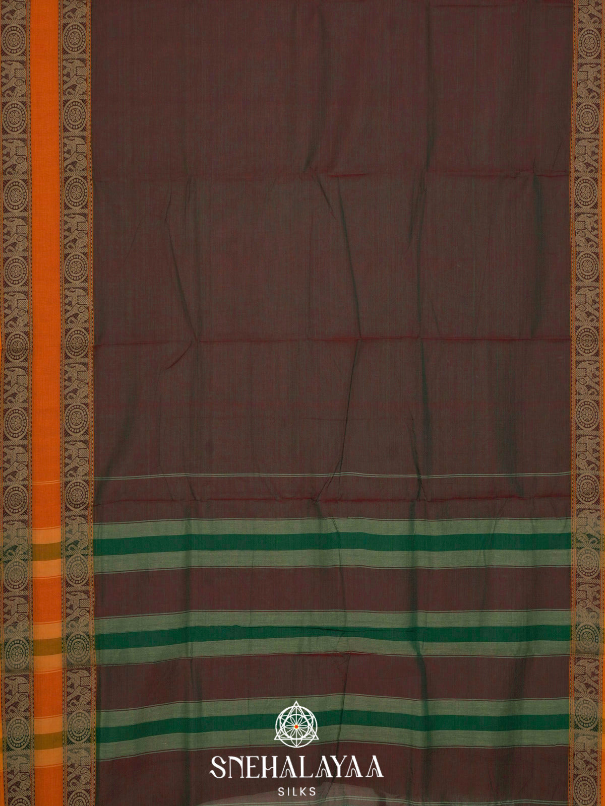 Brown Narayanpet Cotton Saree