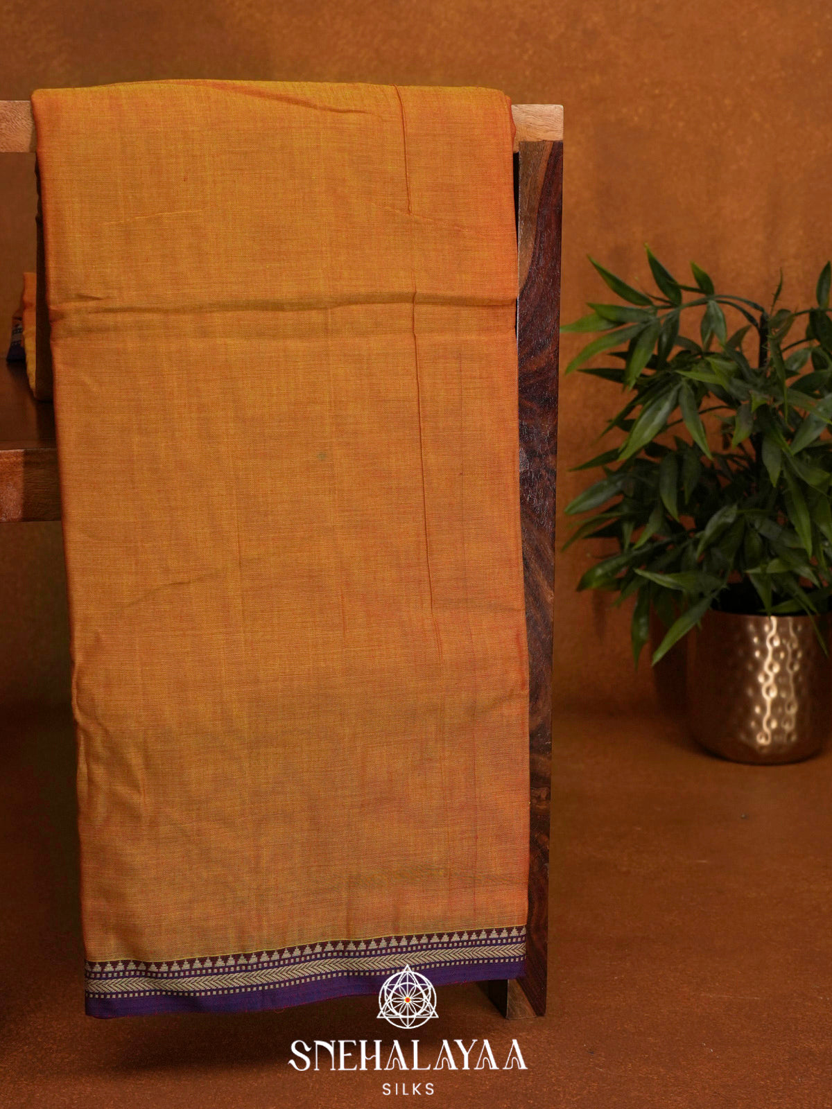 Mustard Narayanpet Cotton Saree