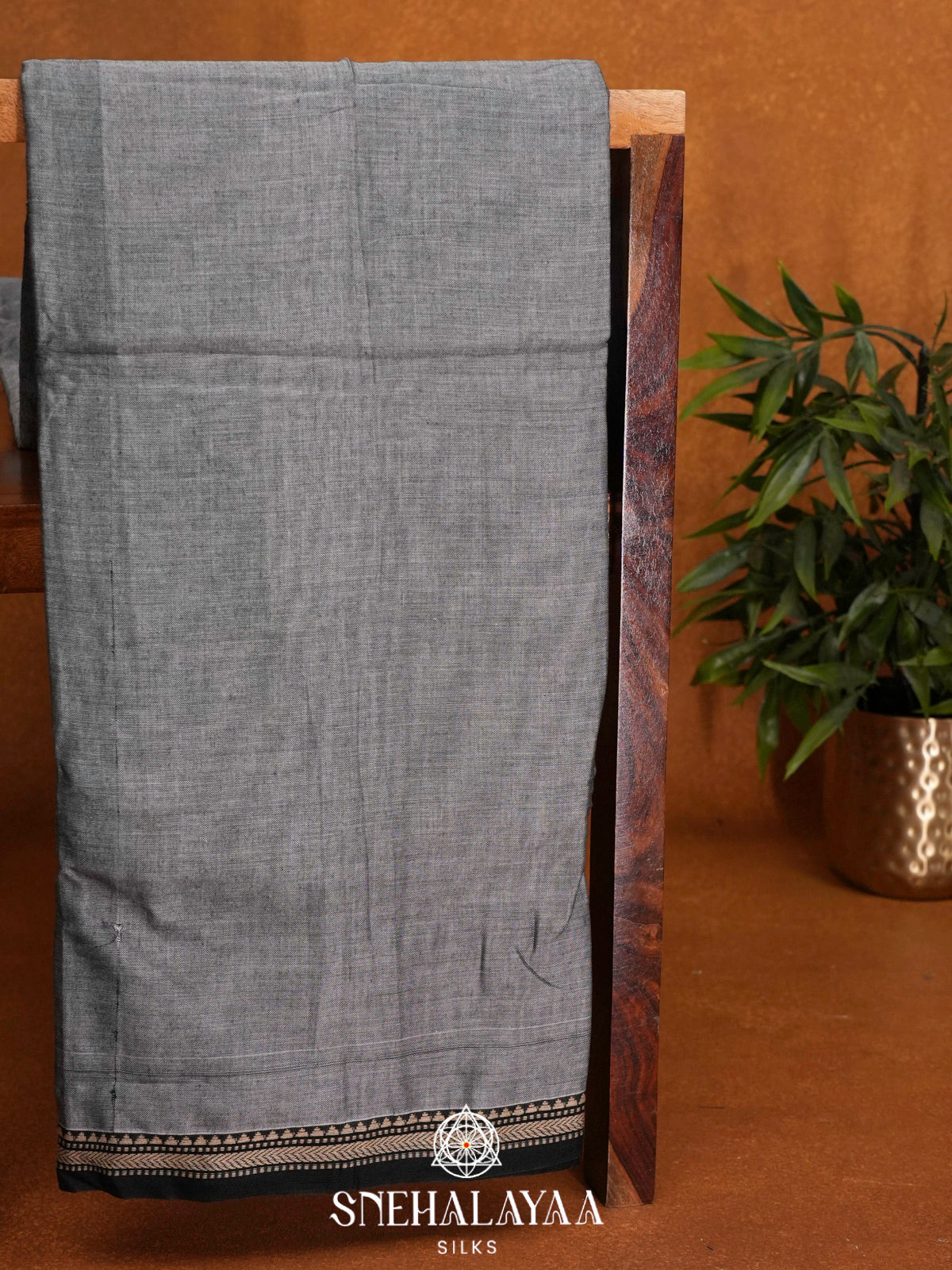 Grey Narayanpet Cotton Saree